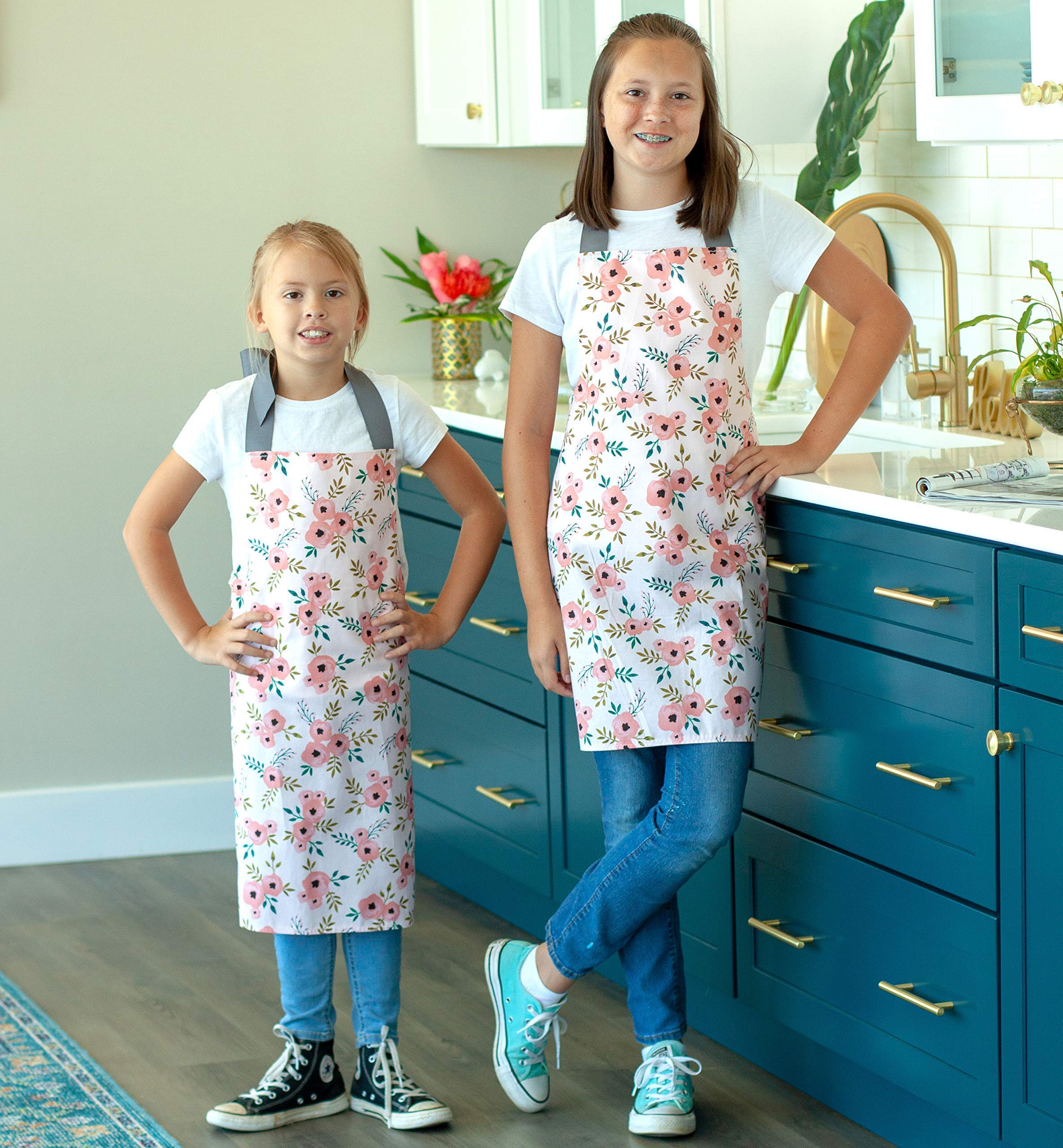 Handmade Blush Pink Apron for Girls - Adjustable & Stylish Kitchen Apron for Baking, Cooking & Crafting - Perfect Gift for Tweens & Teens