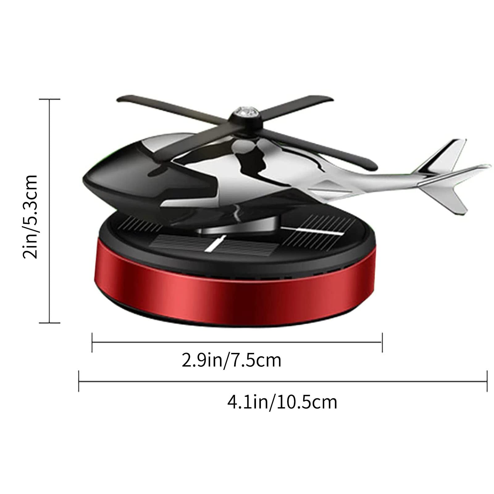 Solar Powered Rotating Helicopter Car Air Freshener - Osmanthus & Vanilla Scent - Fun Novelty Auto Accessory for Car, Office, or Home Decor