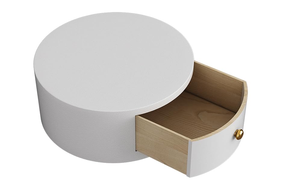 Gold Smart LED Nightstand with White Drawers - 14