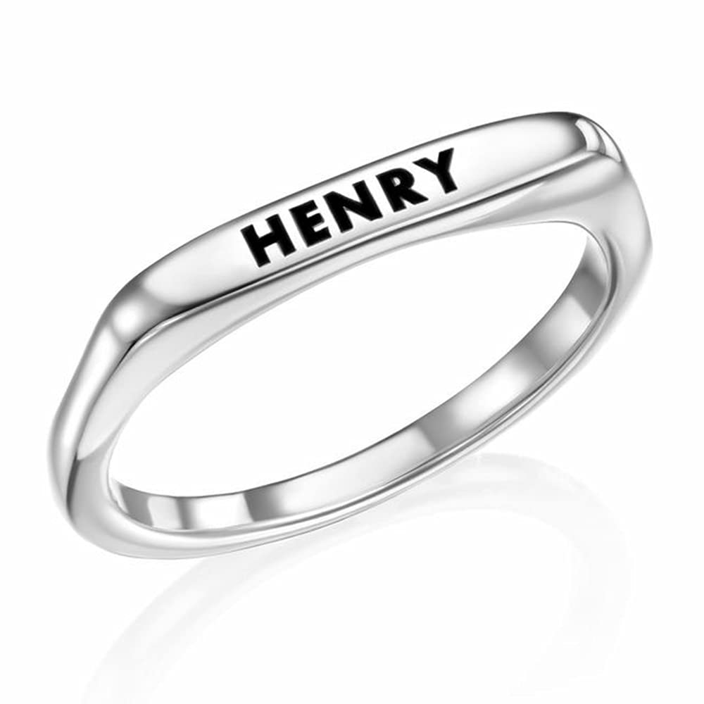 Personalized Name Rings for Women - 10K 14K 18K Gold Plain Wedding Bands, Anniversary & Promise Rings | Perfect for Engagements, Weddings, Gifts & Special Occasions