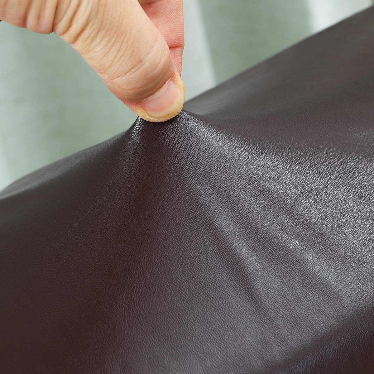 Premium Set of 2 PU Leather Sofa Armrest Covers - Non-Slip Waterproof Furniture Protectors for Recliners, Armchairs & Couches (Coffee Brown) - Perfect for Living Room, Office & Home Theater Seating Protection