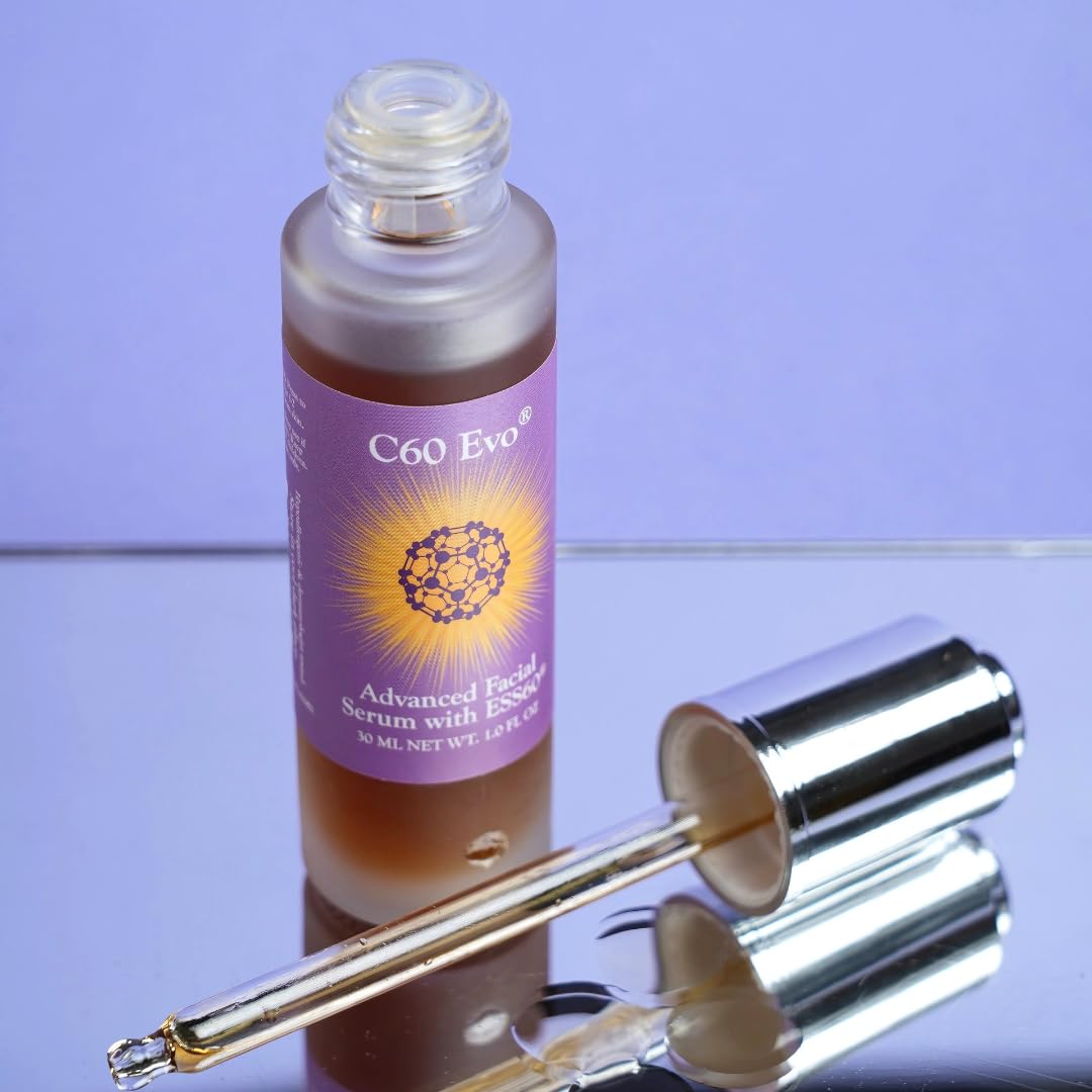 C60 EVO Advanced Facial Serum - Pure C60 ESS60 for Deep Nourishment & Anti-Aging | Vegan Skincare with 21 Natural Ingredients (1 oz) | Perfect for Night Routine & Wrinkle Reduction