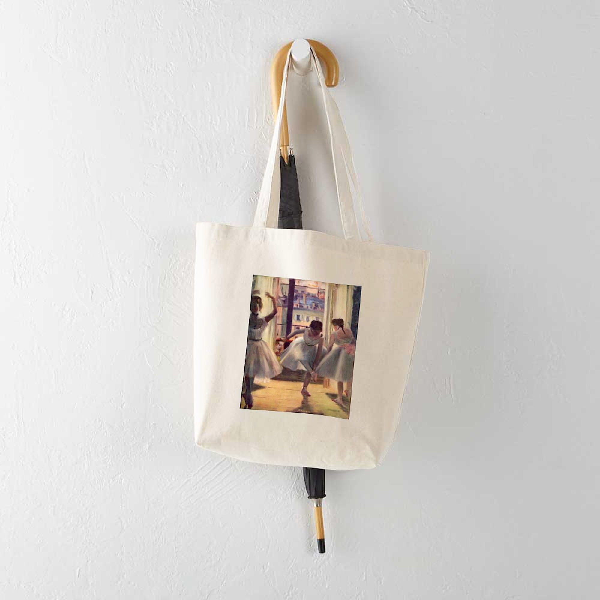 Edgar Degas Three Dancers Canvas Tote Bag - Eco-Friendly Reusable Shopping Bag for Groceries, Beach & Art Lovers