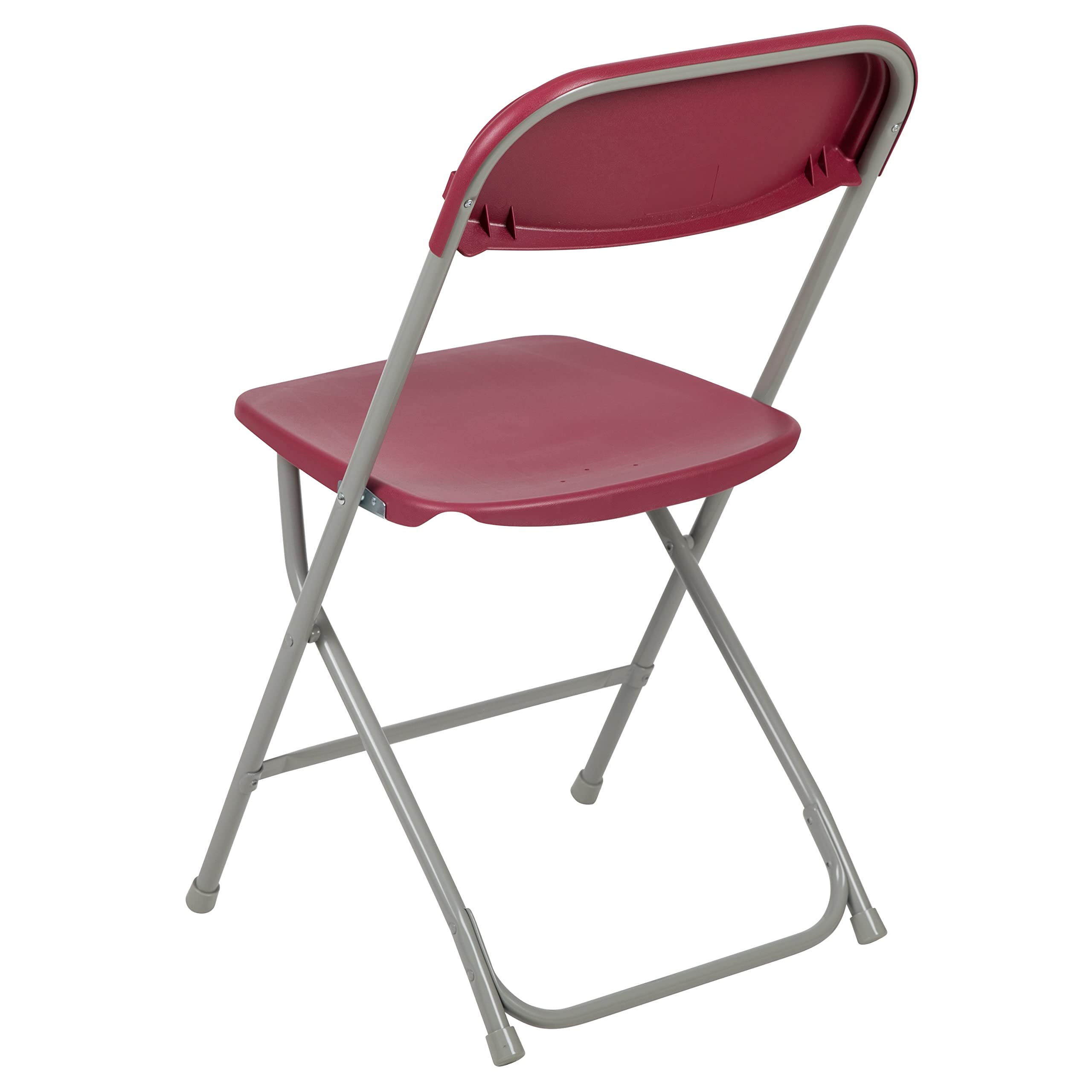 EMMA + OLIVER 4-Pack Red Plastic Folding Chairs - 650LB Weight Capacity, Lightweight & Comfortable Event Chairs for Parties, Weddings, Picnics, and Outdoor Gatherings