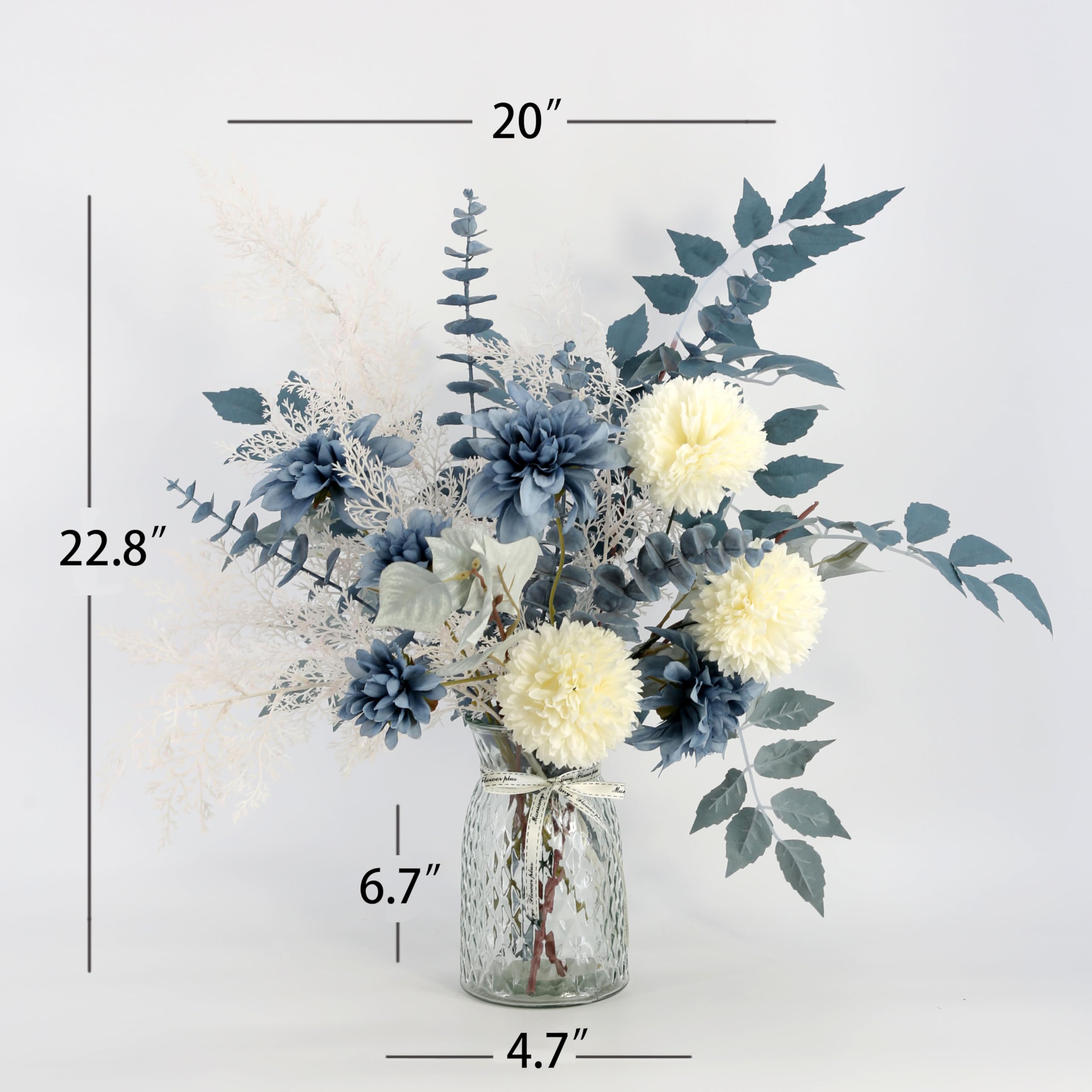 Artificial Flowers in Vase - Fake Floral Arrangement for Home & Office Decor - Dining Table Centerpiece, Coffee Table & Living Room Decor - Perfect for Weddings, Parties & Interior Design