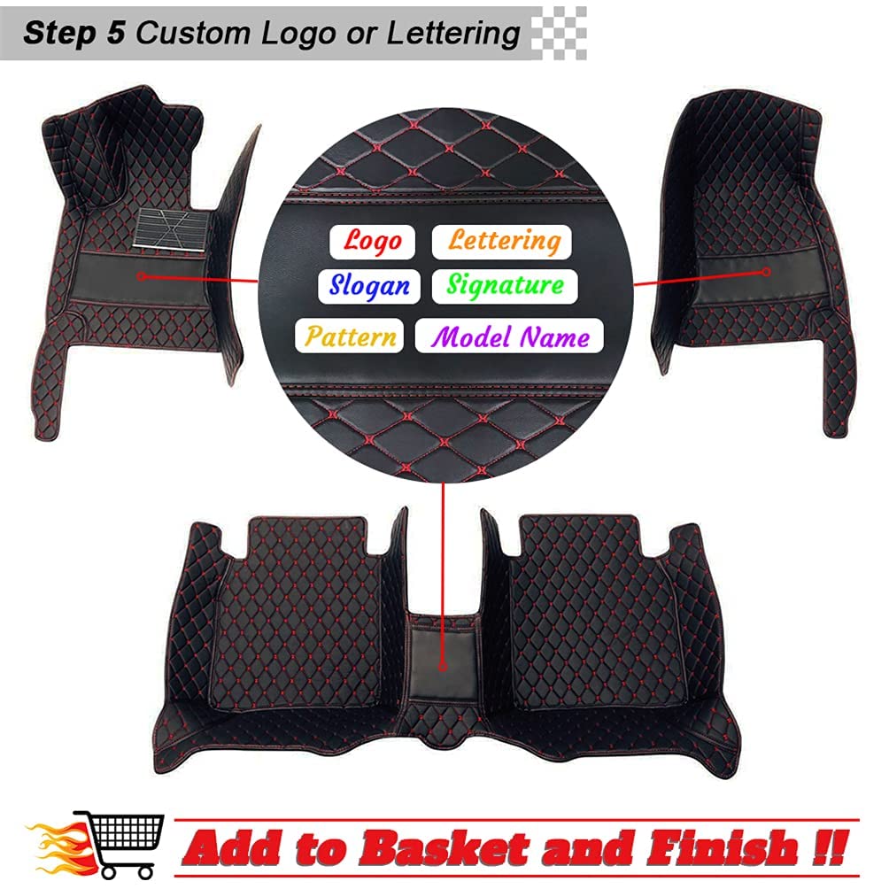 Custom Car Floor Mats for Ford Bronco, Fiesta, Focus, Fusion, Taurus - Luxury Leather All-Weather Waterproof Full Coverage Liners (Wine Red) - Perfect for Daily Commute, Road Trips & Off-Road Adventures