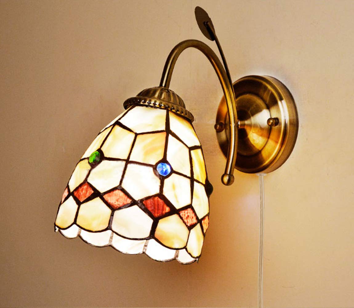 Kiven Plug-in Wall Sconce - Modern Glass Corridor Light with E26 Base & Practical Plug/Cable/Switch - Perfect for Gallery, Hallway & Bedroom Lighting