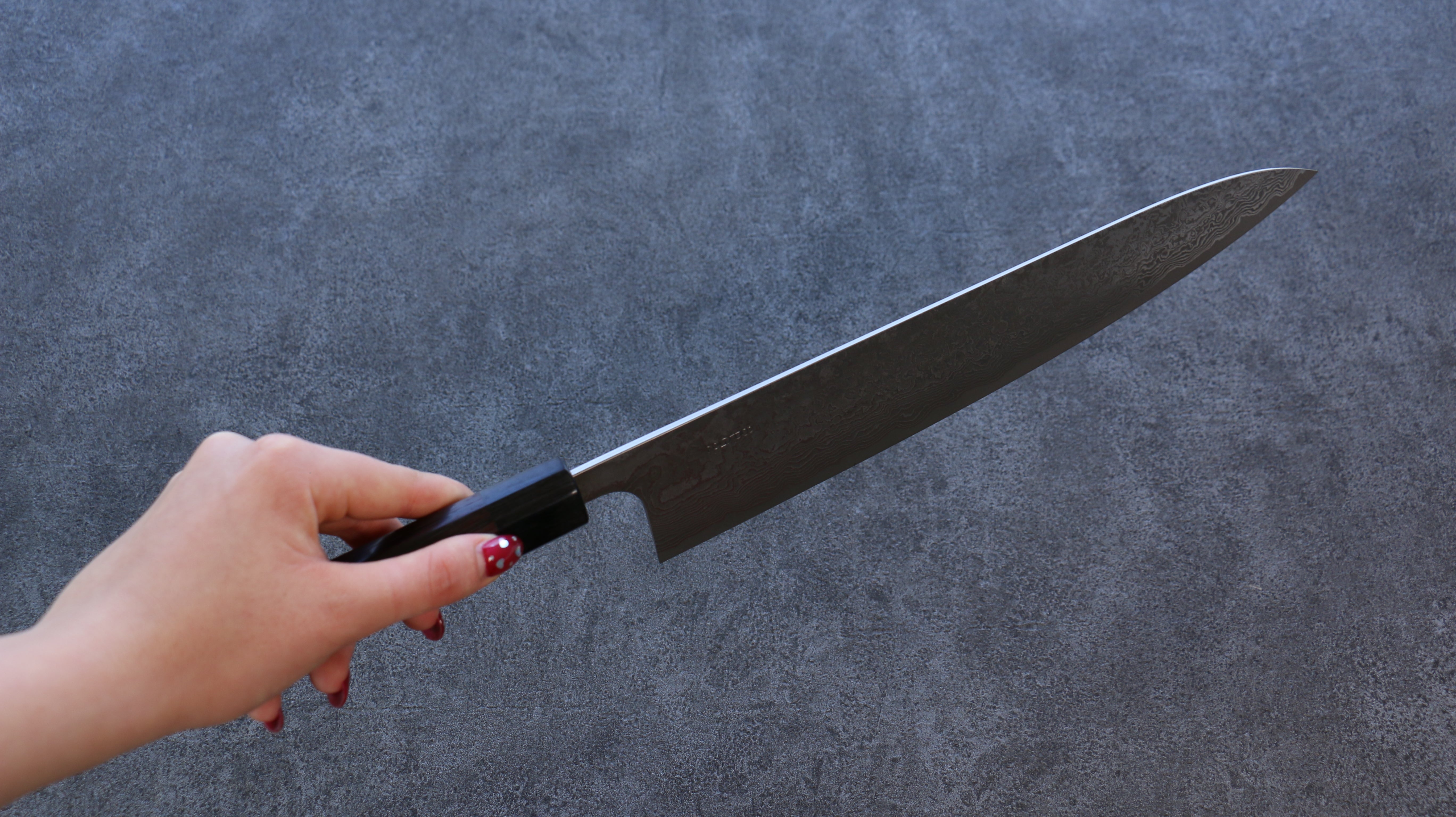 Premium Nao Yamamoto SG2 Black Damascus Gyuto 270mm Japanese Chef Knife with Exotic Shitan Handle - Perfect for Sushi, Meat Slicing & Professional Kitchen Use