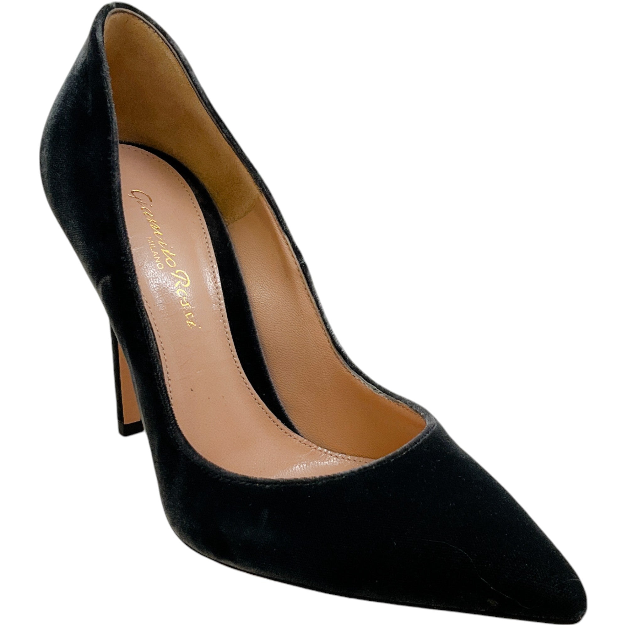 Gianvito Rossi Women's Velluto Grey Velvet 105mm Heel Pumps - Elegant High Heels for Evening Parties, Weddings & Formal Events