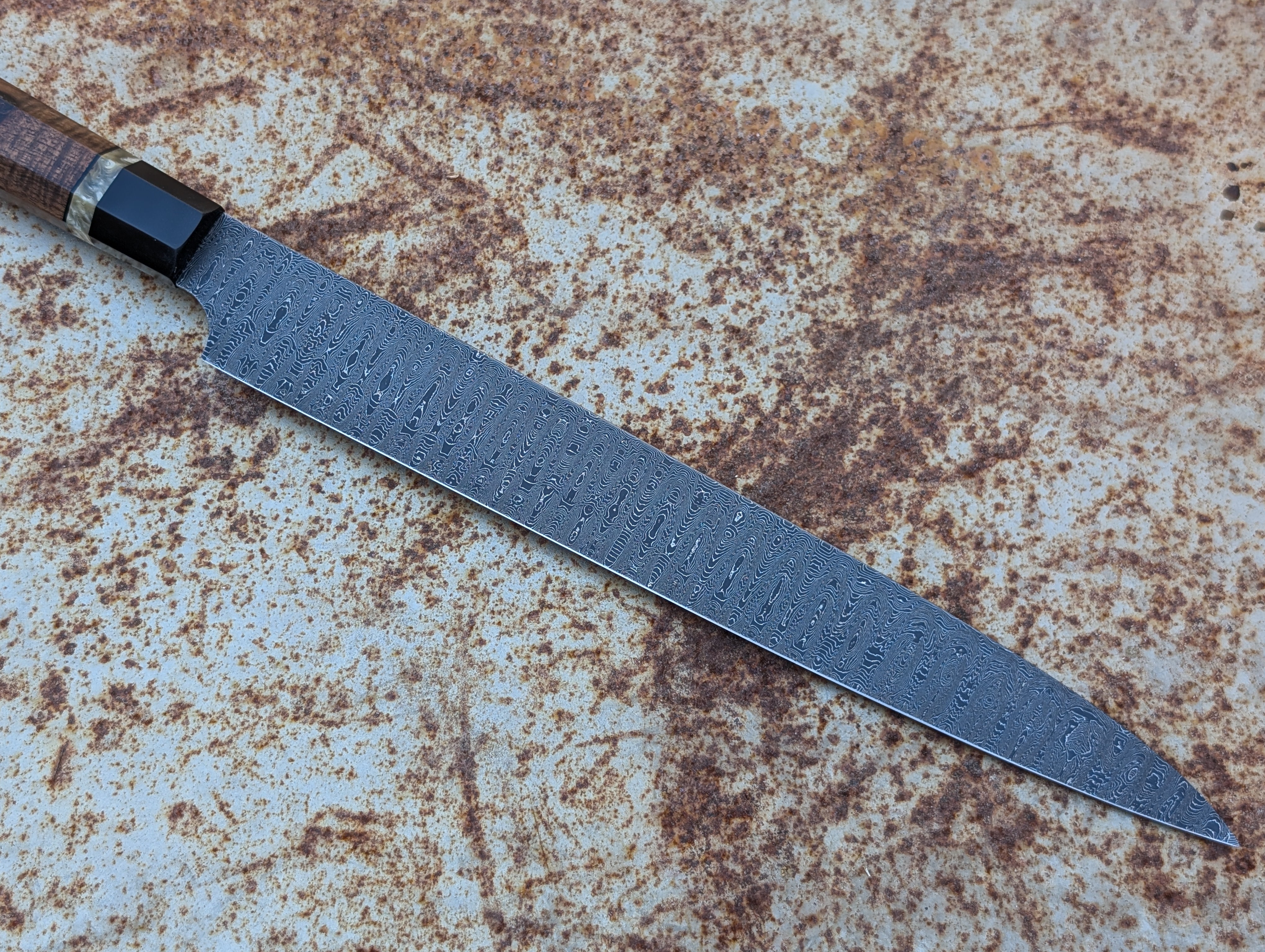 Premium HHH Custom 280mm Ladder Pattern Sujihiki Knife - High Carbon Steel Japanese Slicing Knife for Sushi, Meat & Delicate Cutting Tasks