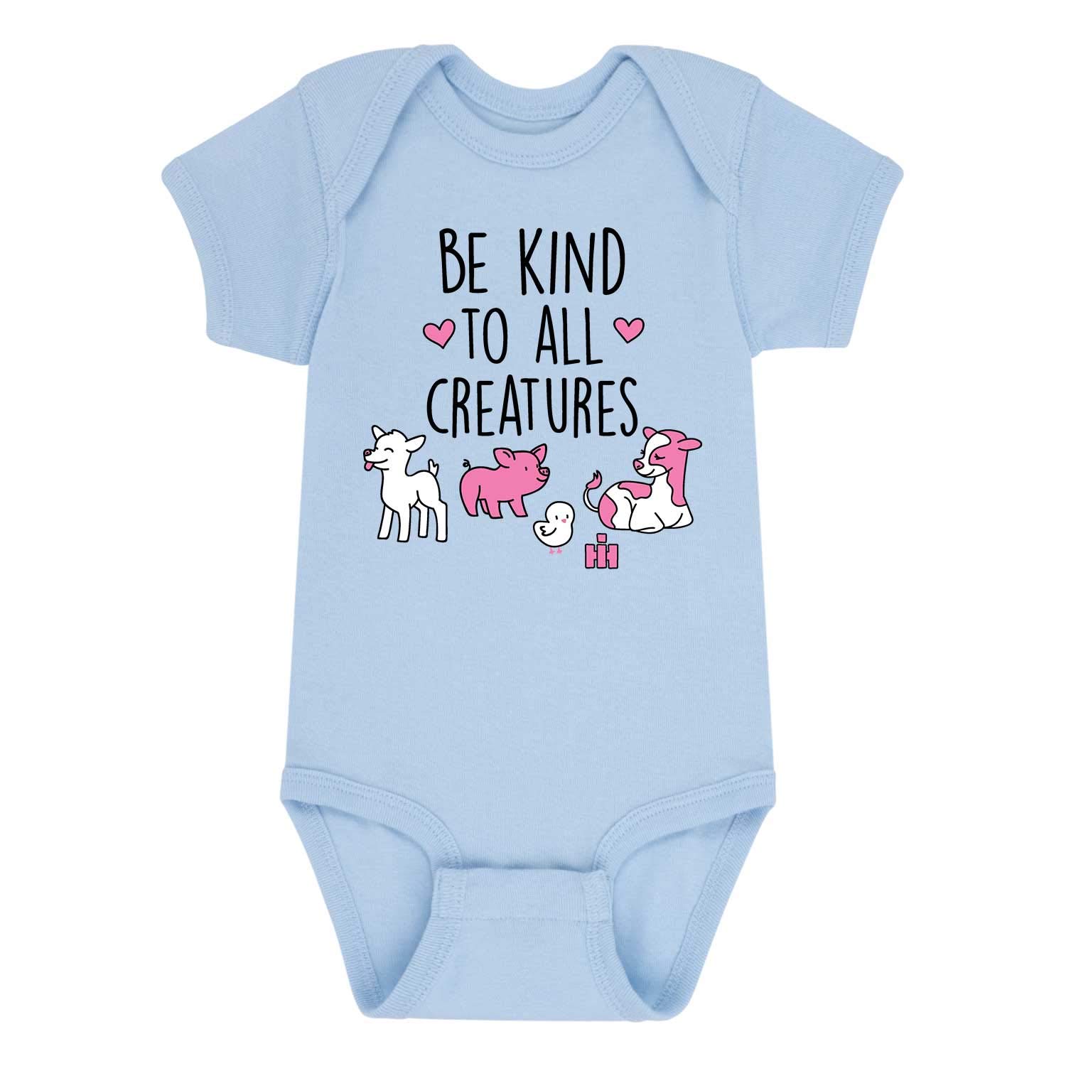 Organic Cotton Baby Onesie - Be Kind to All Creatures Cute Animal Print Bodysuit for Newborns & Infants | Perfect for Playtime, Photo Shoots & Everyday Wear