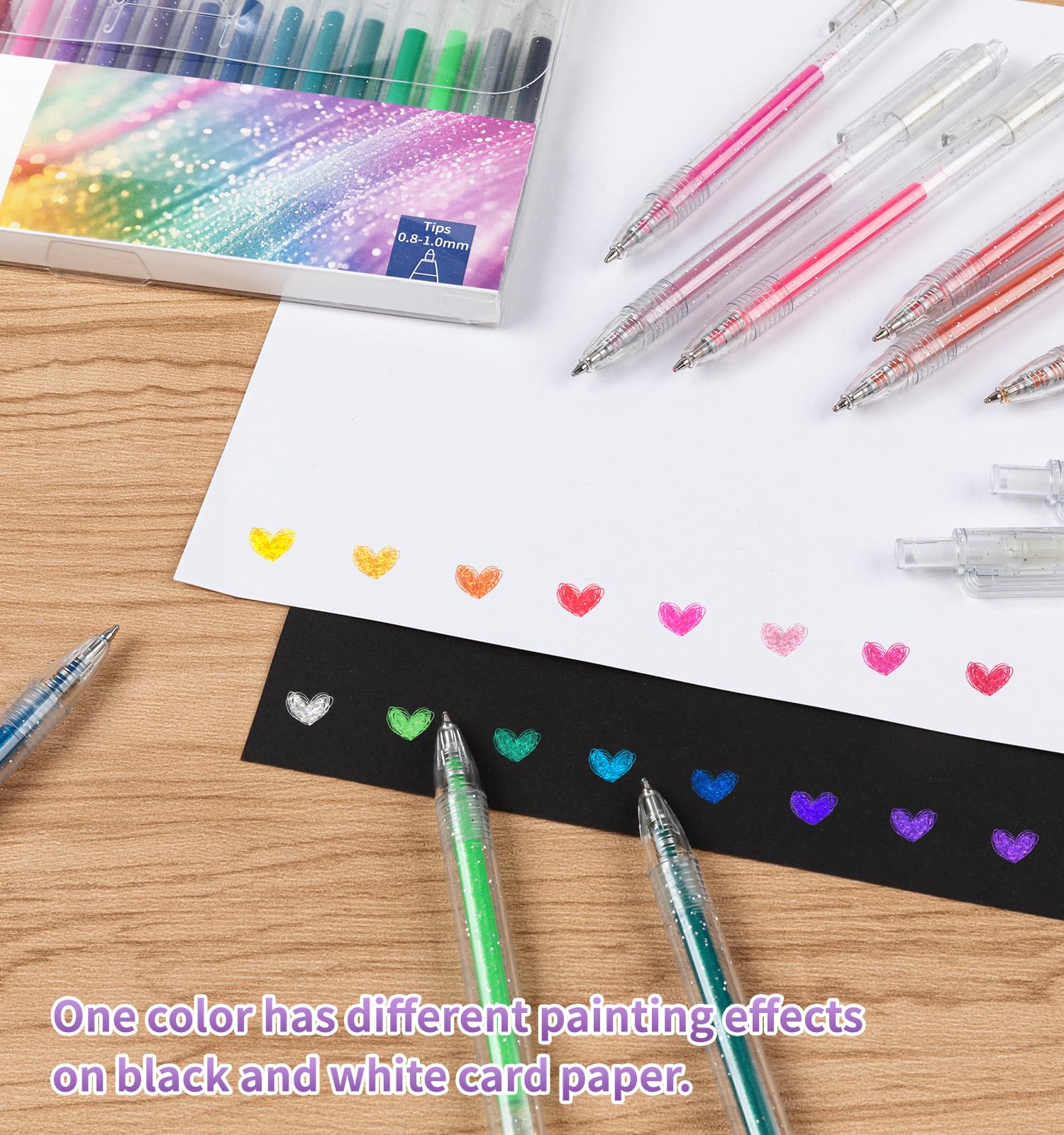 18 Colors Glitter Gel Pens Set - Metallic Vibrant Sparkle Gel Pens for Coloring, Journaling, Drawing & Doodling (0.8-1mm) | Perfect for Kids & Adults Art Projects, Bullet Journals, Scrapbooking & DIY Crafts