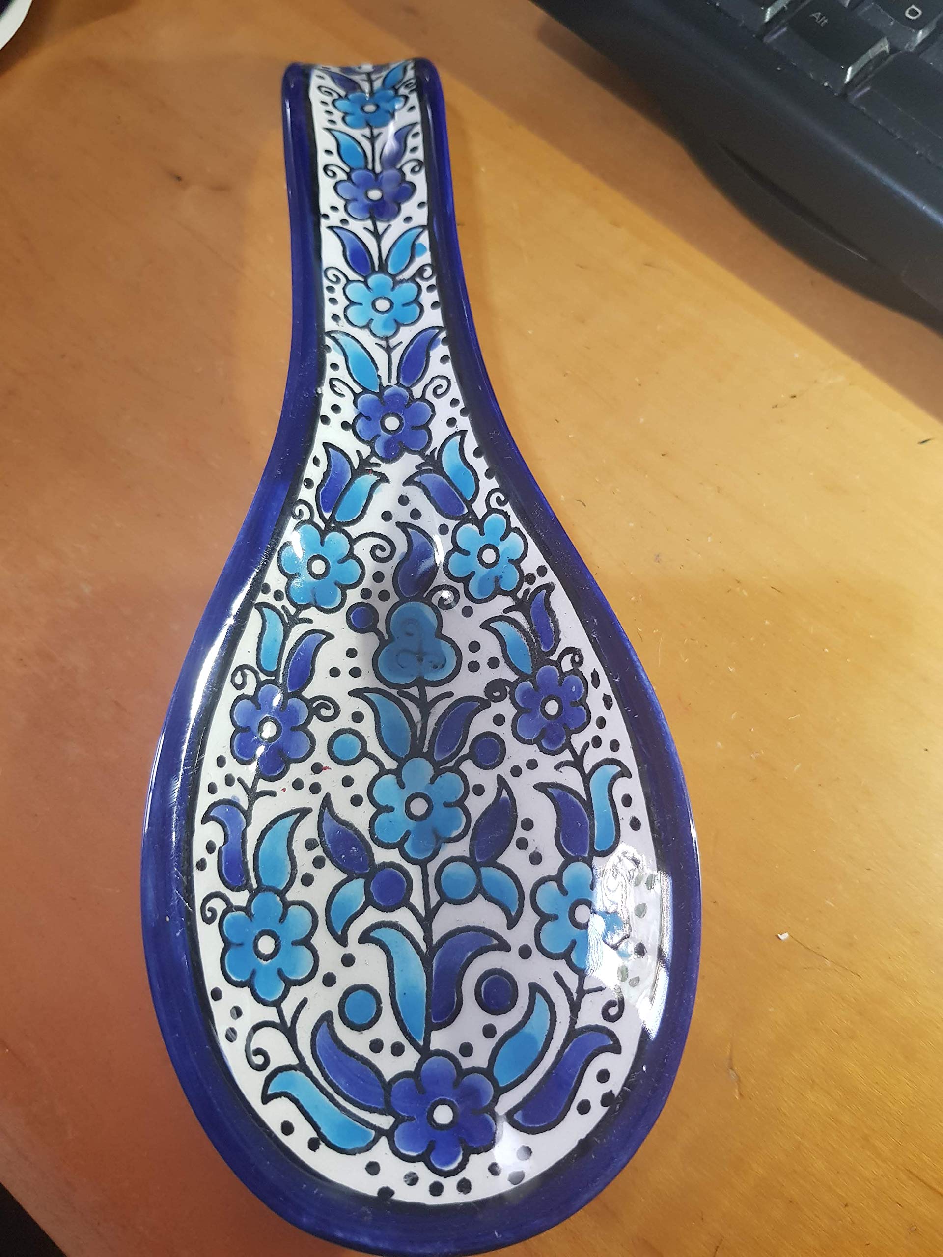 Bluenoemi Armenian Ceramic Rest Spoon - Handcrafted Kitchen Utensil for Cooking & Serving, Perfect Gift for Home Chefs | Ideal for Dining Tables, Kitchen Decor & Housewarming Gifts