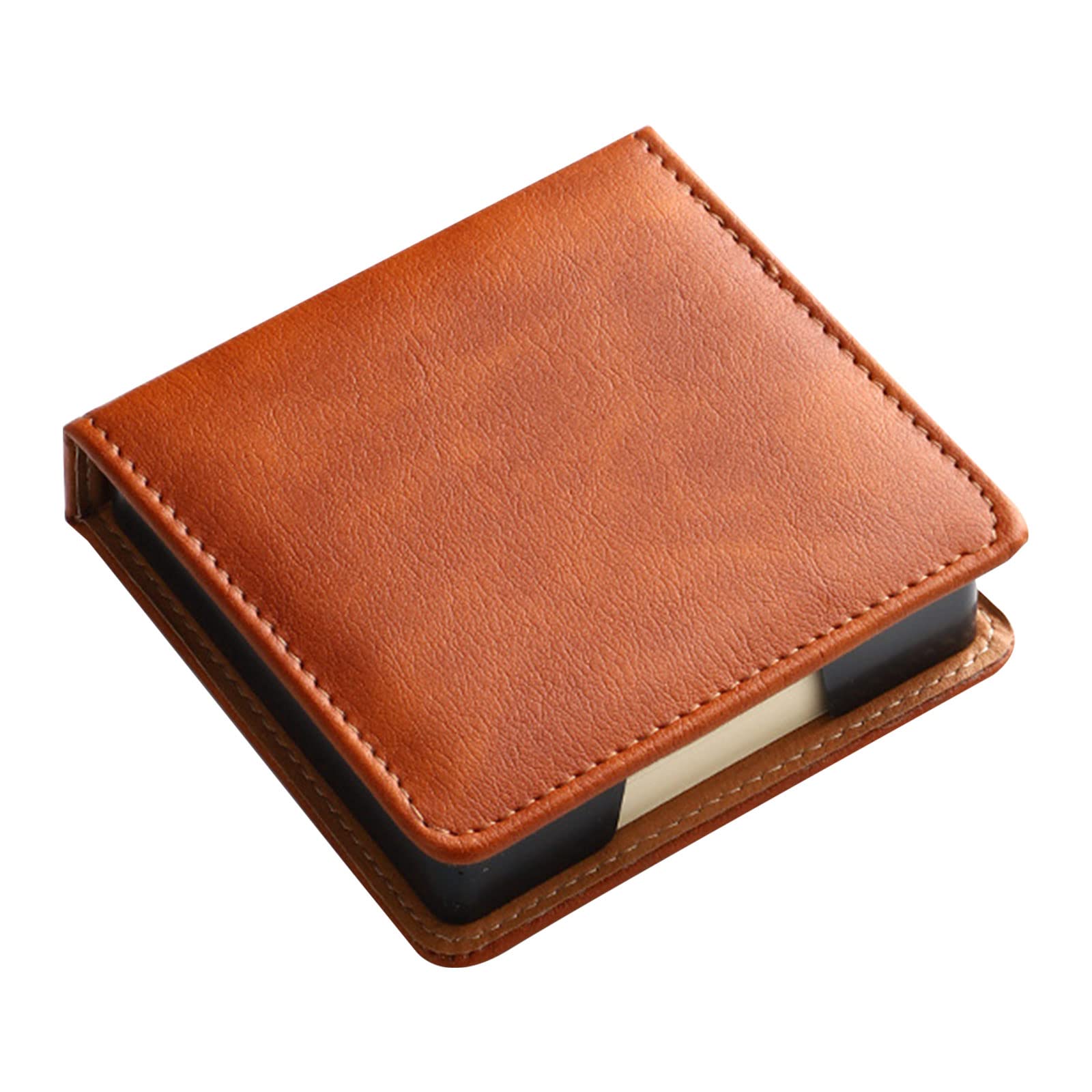 Premium Leather Note Pad Holder with Lid - Sticky Notes Dispenser & Name Card Organizer for Office, School, and Desk Organization (Black) - Perfect for Meetings, Study Sessions, and Workspace Decluttering
