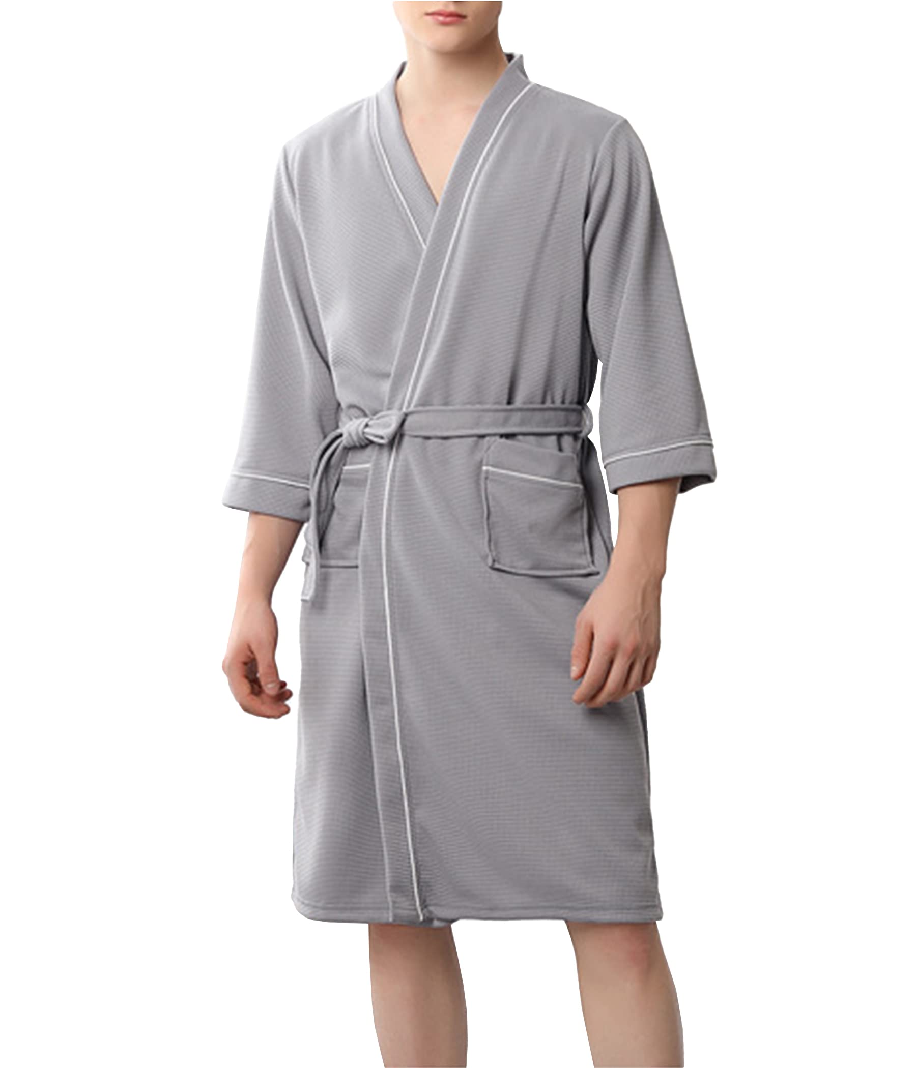 Soft Waffle Knit Bathrobe for Men & Women - Cozy V-Neck Cardigan Sleepwear, Pajama Dressing Gown for Home, Hotel & Spa Relaxation | Perfect for Lounging, Morning Coffee & Self-Care Moments