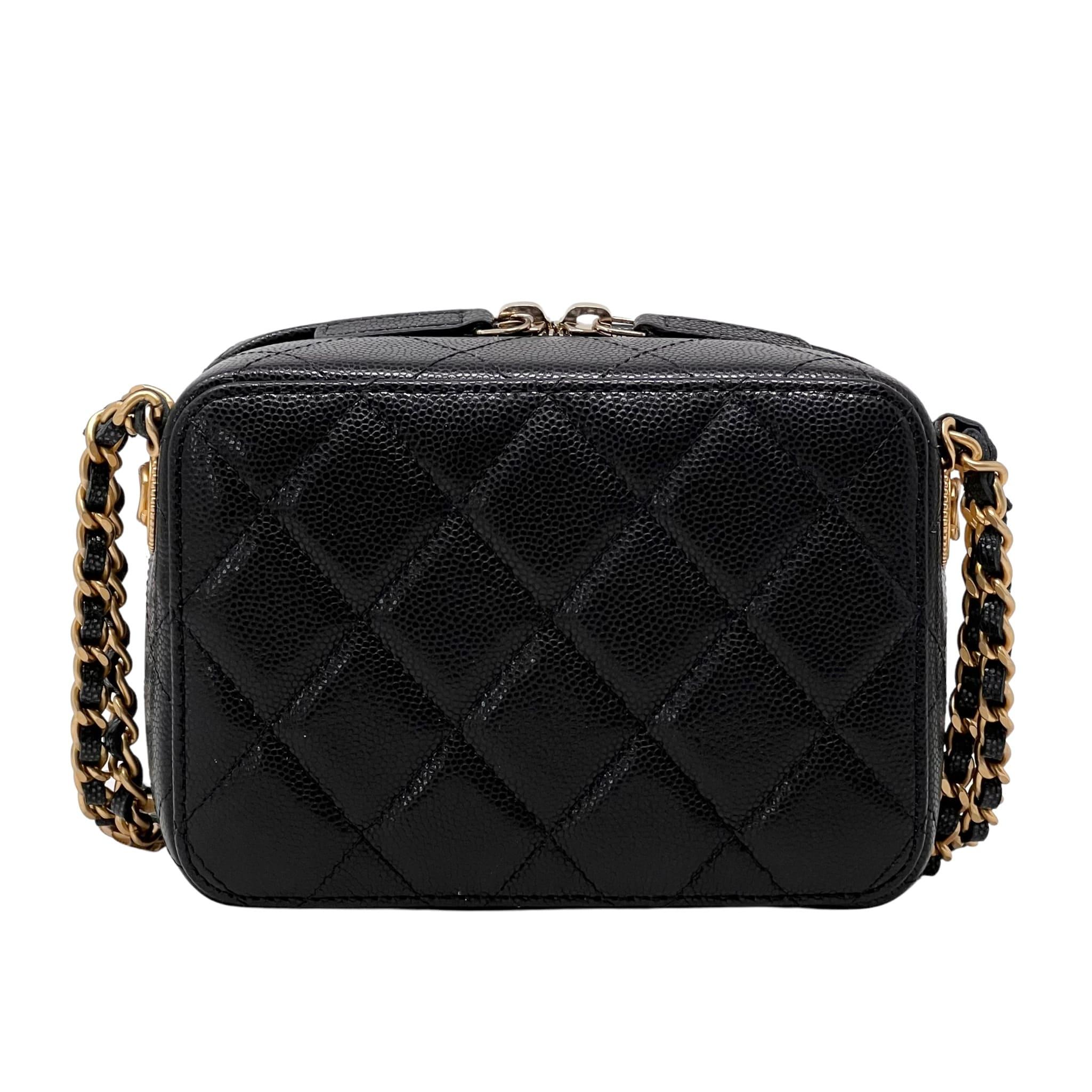 Chanel Black Caviar Leather Twist Your Buttons Camera Crossbody Bag - Perfect for Date Night & Evening Events