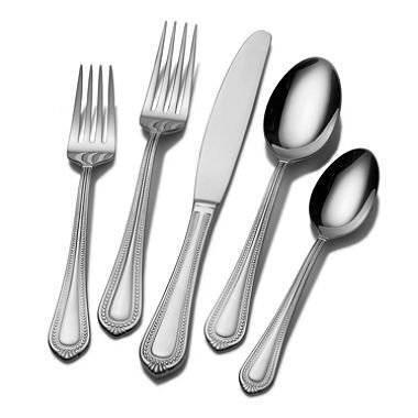Mikasa 65-Piece Stainless Steel Flatware Set - Chatham Pattern, Service for 12, Elegant Dining Silverware for Everyday Use & Special Occasions