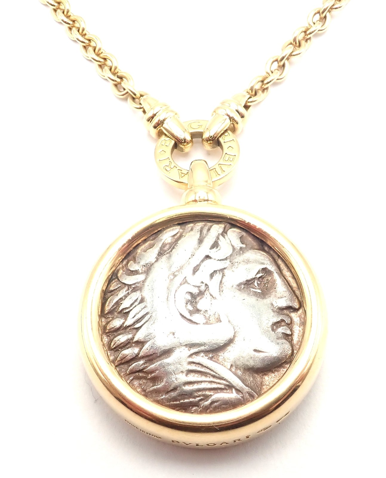 Authentic Bvlgari 18k Yellow Gold Antique Coin Monete 38