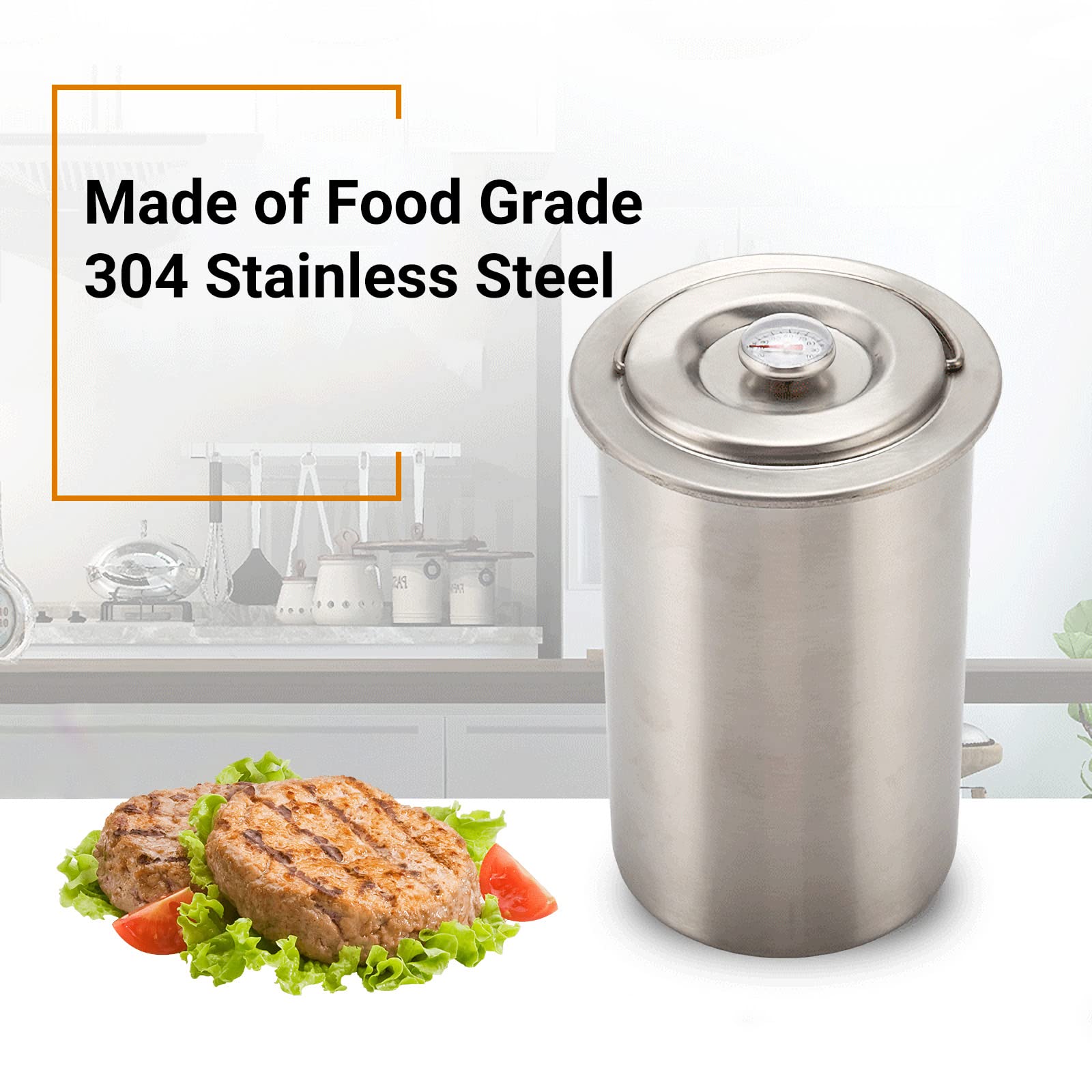 Stainless Steel Ham Press Maker - Round Shape Meat Press Machine for Healthy Homemade Deli, Seafood & Poultry Patties - Perfect for Sandwiches, Burgers & Gourmet Cooking (2023 Latest Model) | Ideal for Home Kitchens, Restaurants & BBQ Parties