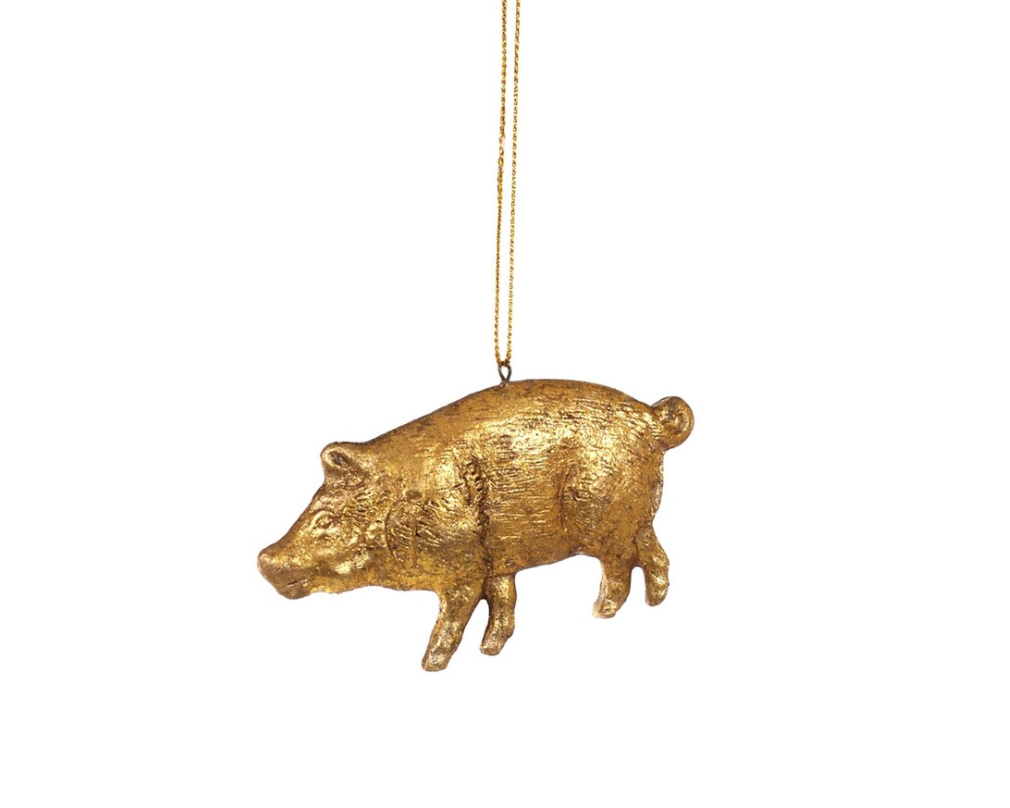 Handmade Dresden Pig Ornament - Unique Porcelain Figurine for Christmas Tree Decor, Home Display & Gift Giving