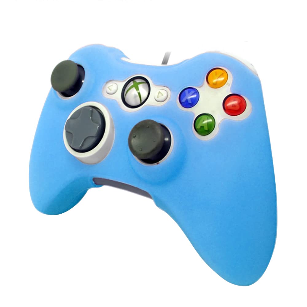 Soft Silicone Protective Skin Case Cover for Microsoft Xbox 360 Controller - Blue | Durable Grip & Shock Absorption for Enhanced Gaming Comfort