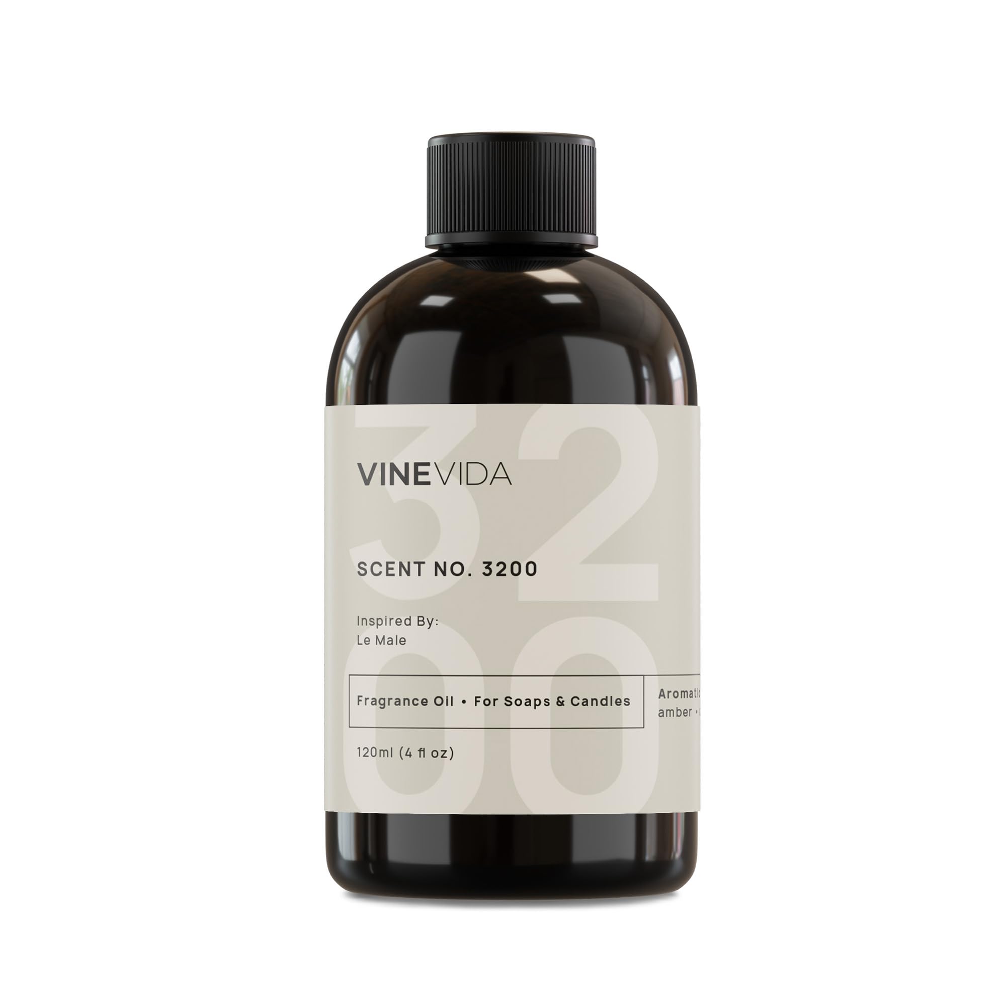 VINEVIDA 4oz Jean Paul Gaultier Le Male Inspired Fragrance Oil - Premium Scented Oil for Soap Making, Candle Making, Perfume, Soy Candles, Home Fragrance Diffusers & Bath Bombs - Perfect for DIY Crafts, Aromatherapy and Creating Luxurious Home Scents