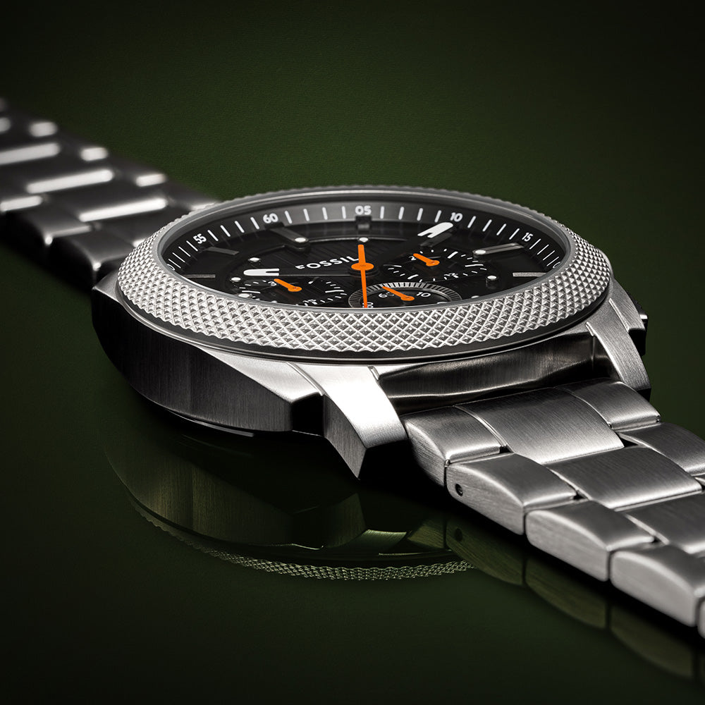 Fossil Machine FS6095 Chronograph Watch for Men - Stylish Analog Quartz Chronograph with Leather Strap - Perfect for Casual, Business & Everyday Wear