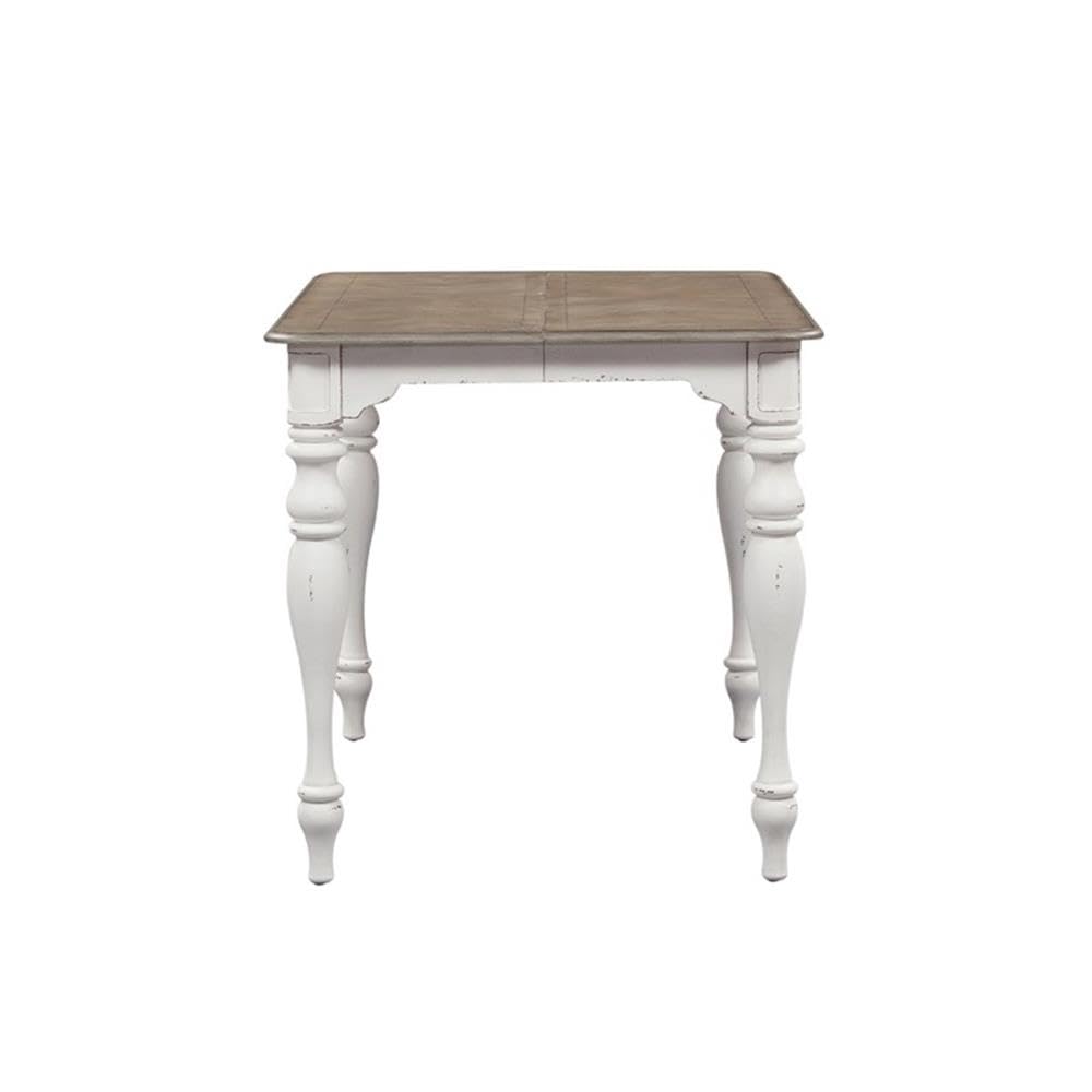 Liberty Furniture Magnolia Manor Gathering Table - Antique White Finish - Farmhouse Dining Table for Kitchen, Dining Room, and Entertaining