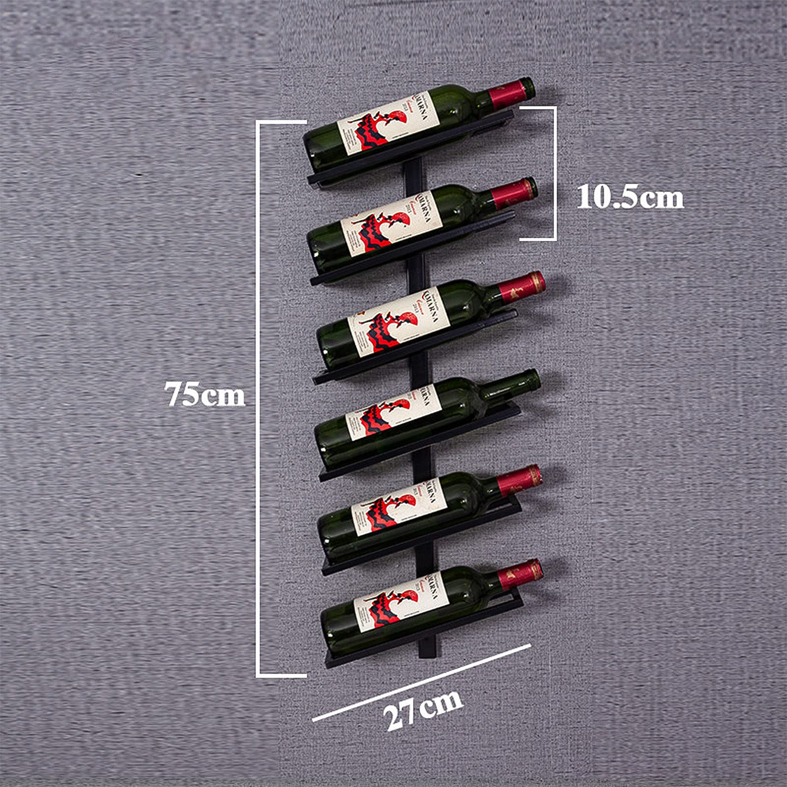 Wall-Mounted Wine Rack Holder for 2/4/6/8/10/12 Bottles - Durable Metal Wine Storage Shelf - Perfect for Kitchen, Bar, Restaurant or Wine Cellar - Elegant Home Decor (Bronze/Black/Gold) - Great for Entertaining Guests & Wine Collection Display