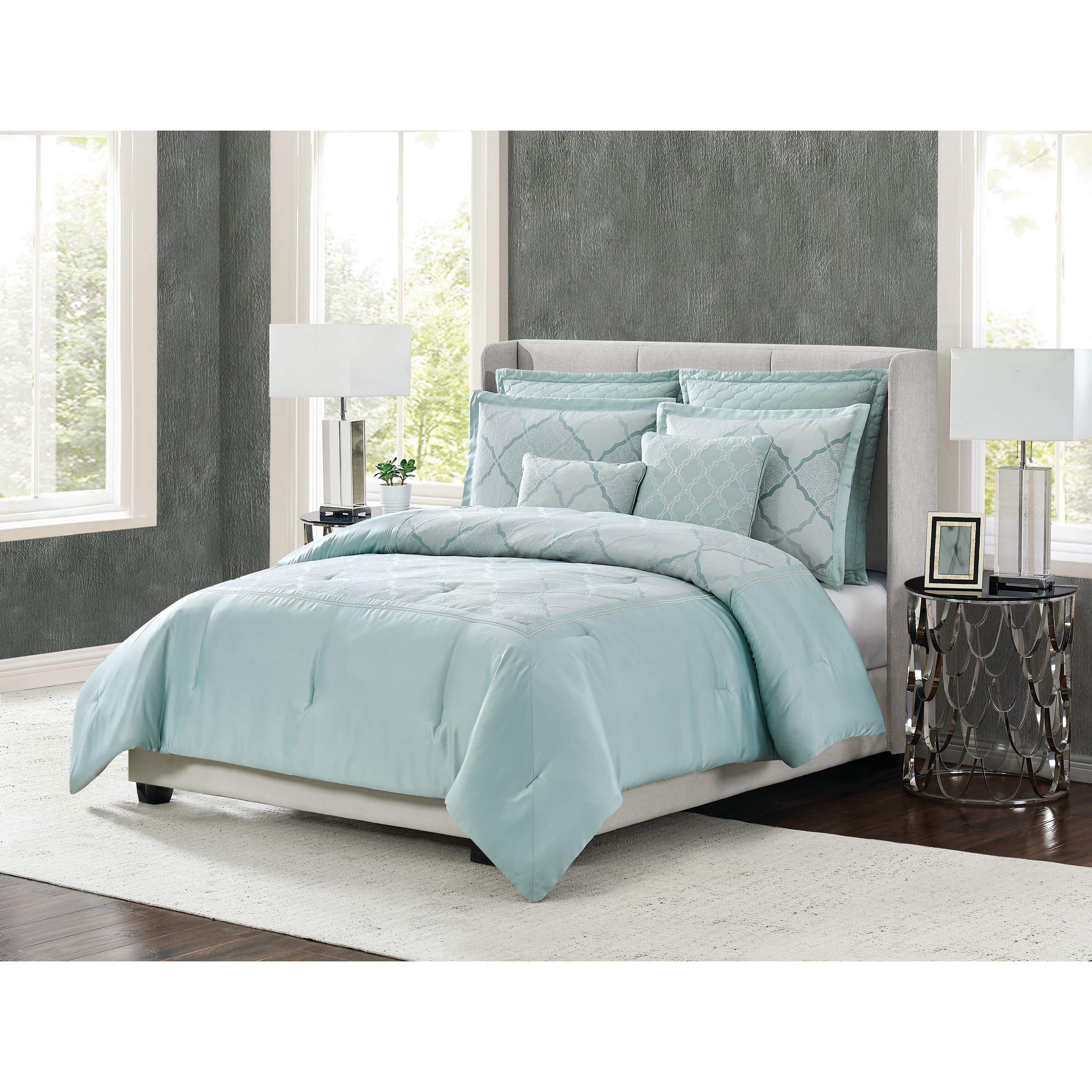 Roya Luxury 7-Piece Queen Size Comforter Set - Soft Bedding Collection for Master Bedroom & Guest Room Decor