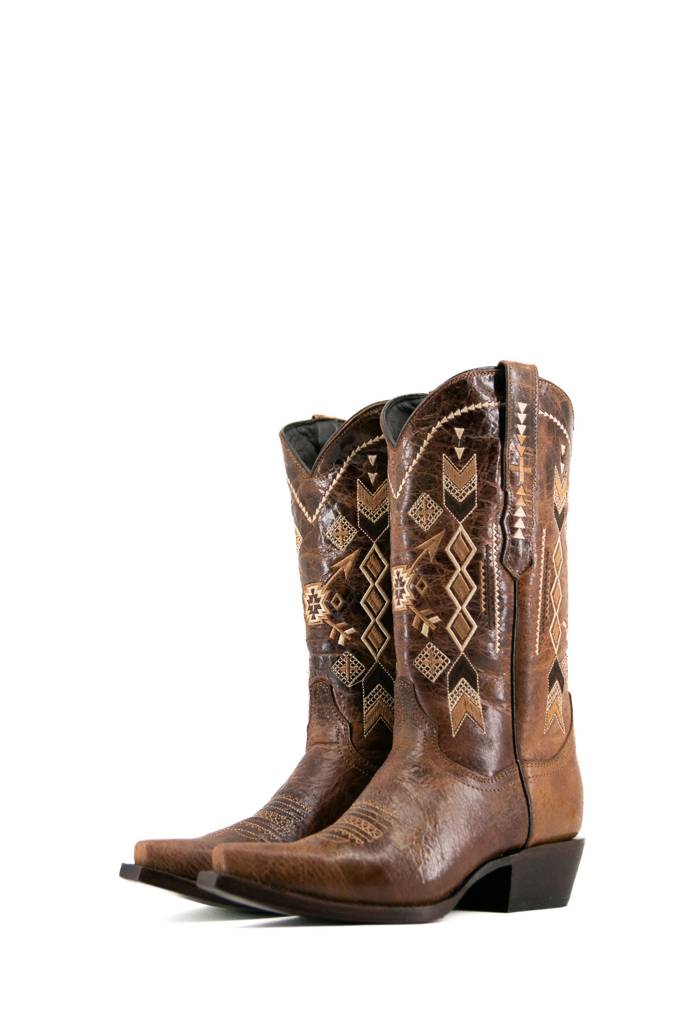 Olivia Aztec Snip Toe Cowgirl Boots for Women - Western Ankle Boots with Embroidery | Perfect for Country Music Festivals, Rodeos & Western Fashion