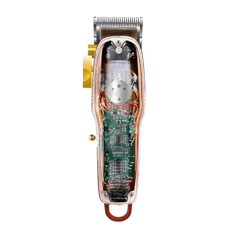 Professional USB Rechargeable Hair Clippers for Men - 3 Color Options with Transparent Body, Steel Blades & Strong Power - Perfect for Home Haircuts, Barber Shops & Travel Grooming (Yellow)