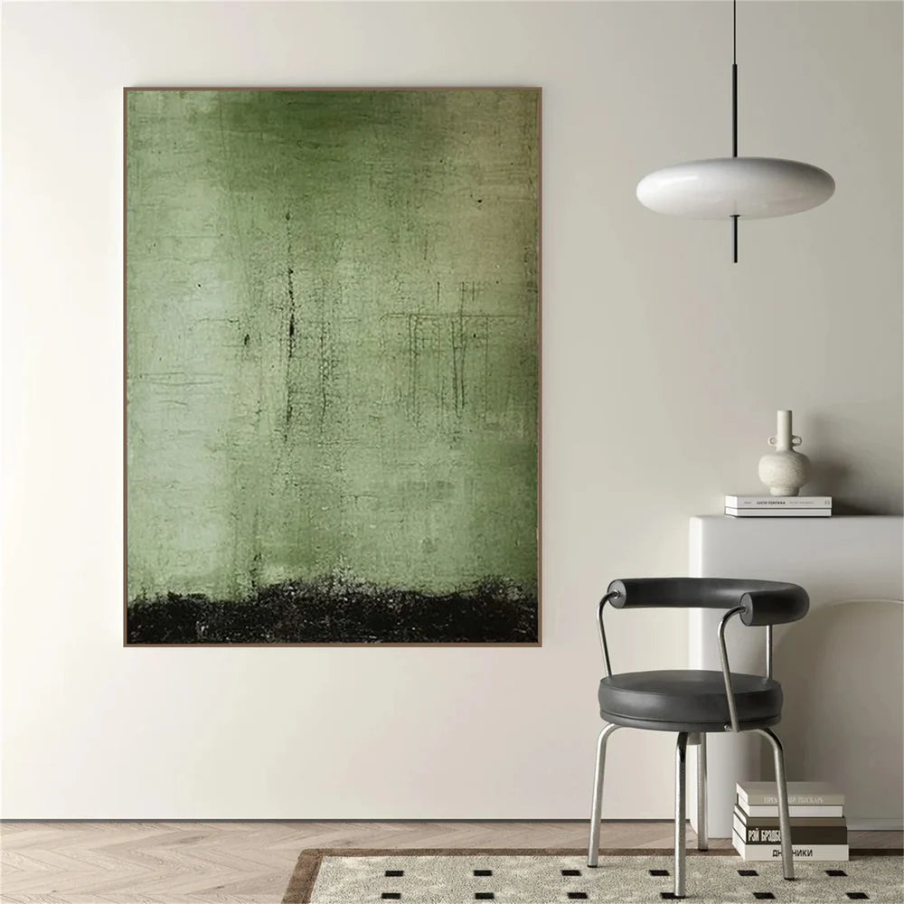 Black & Green Abstract Wall Art Canvas Print #BG114 - Modern Home Decor for Living Room, Bedroom & Office