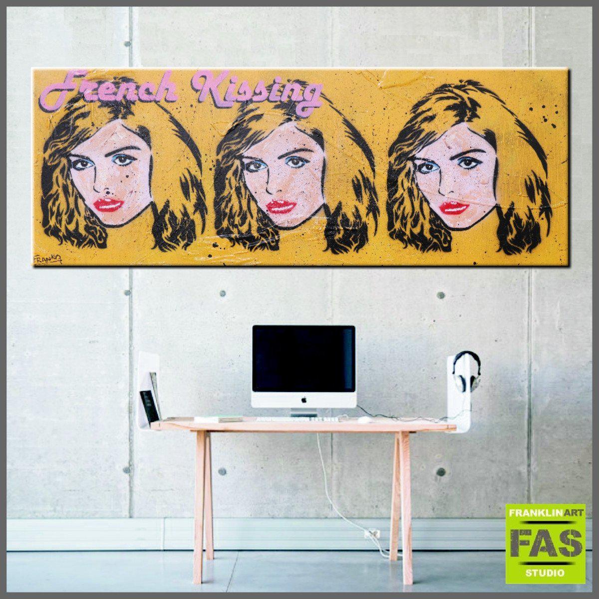 Debbie Harry Pop Art Painting - French Kiss 160cm x 60cm Canvas Wall Art for Living Room, Bedroom & Office Decor
