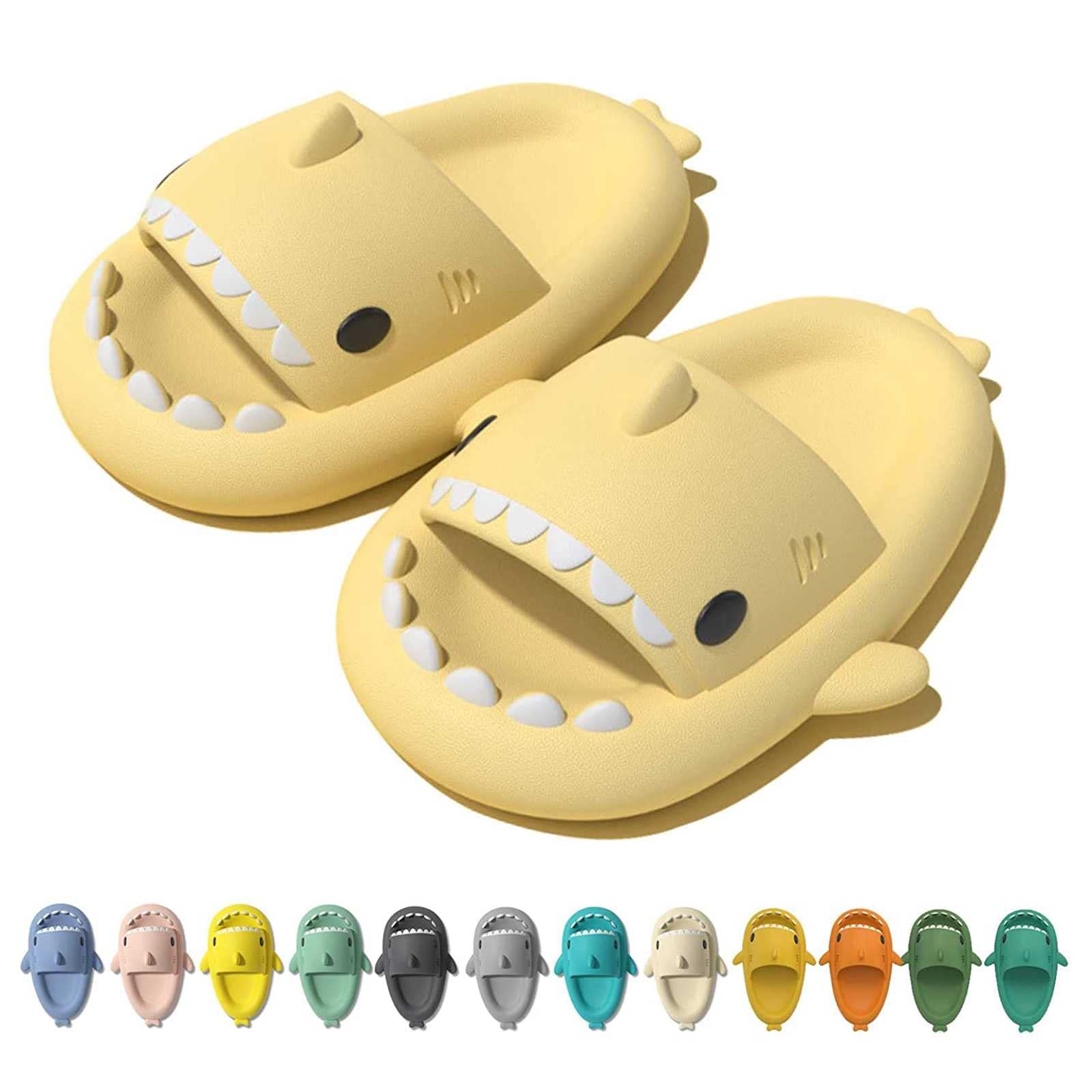 Shark Slides Slippers for Men Women & Kids - Lightweight Anti-Slip Summer Sandals, Casual Beach Shoes for Indoor & Outdoor Use - Perfect for Poolside, Beach Vacations and Home Comfort