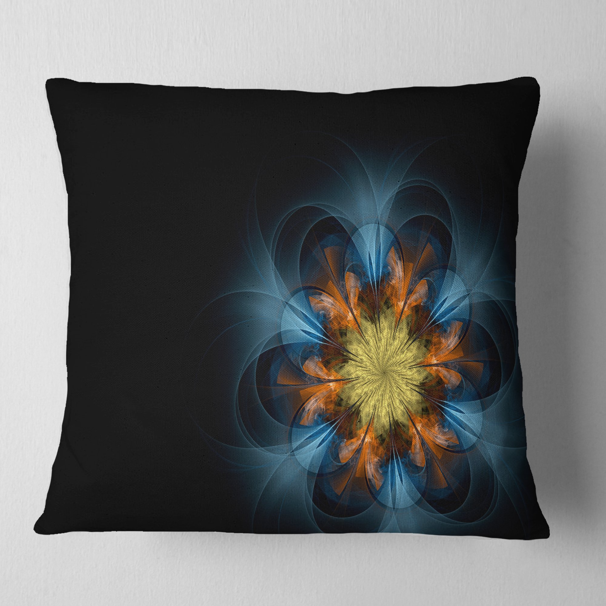 DesignQ CU7293 Soft Decorative Throw Pillow Cushion Cover - 18x18 Inches, Navy Blue - Perfect for Sofa, Bed, Couch & Home Decor