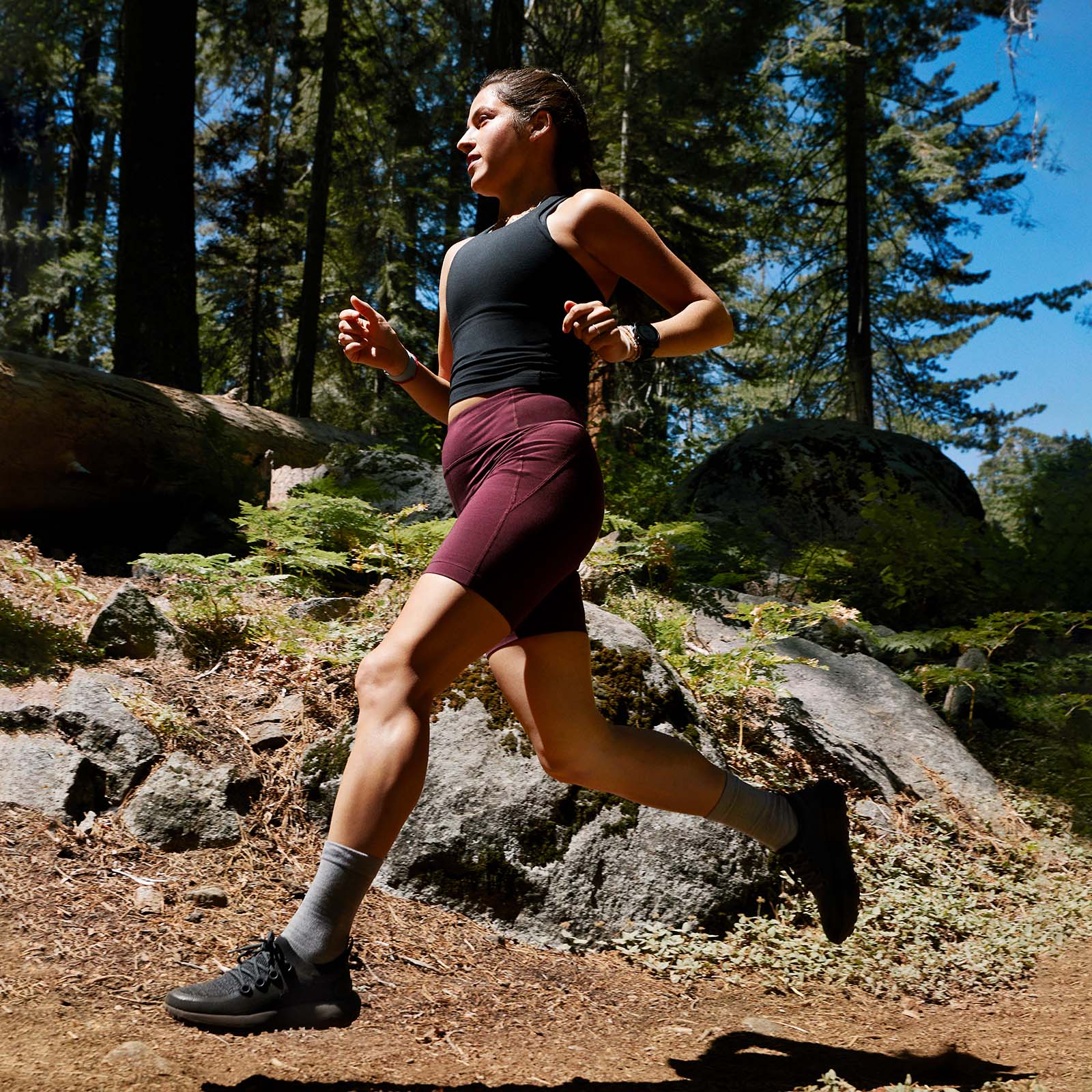 Women's Trail Running Shoes - Medium Grey with Rugged Khaki Sole | Lightweight Hiking & Outdoor Adventure Footwear for Women