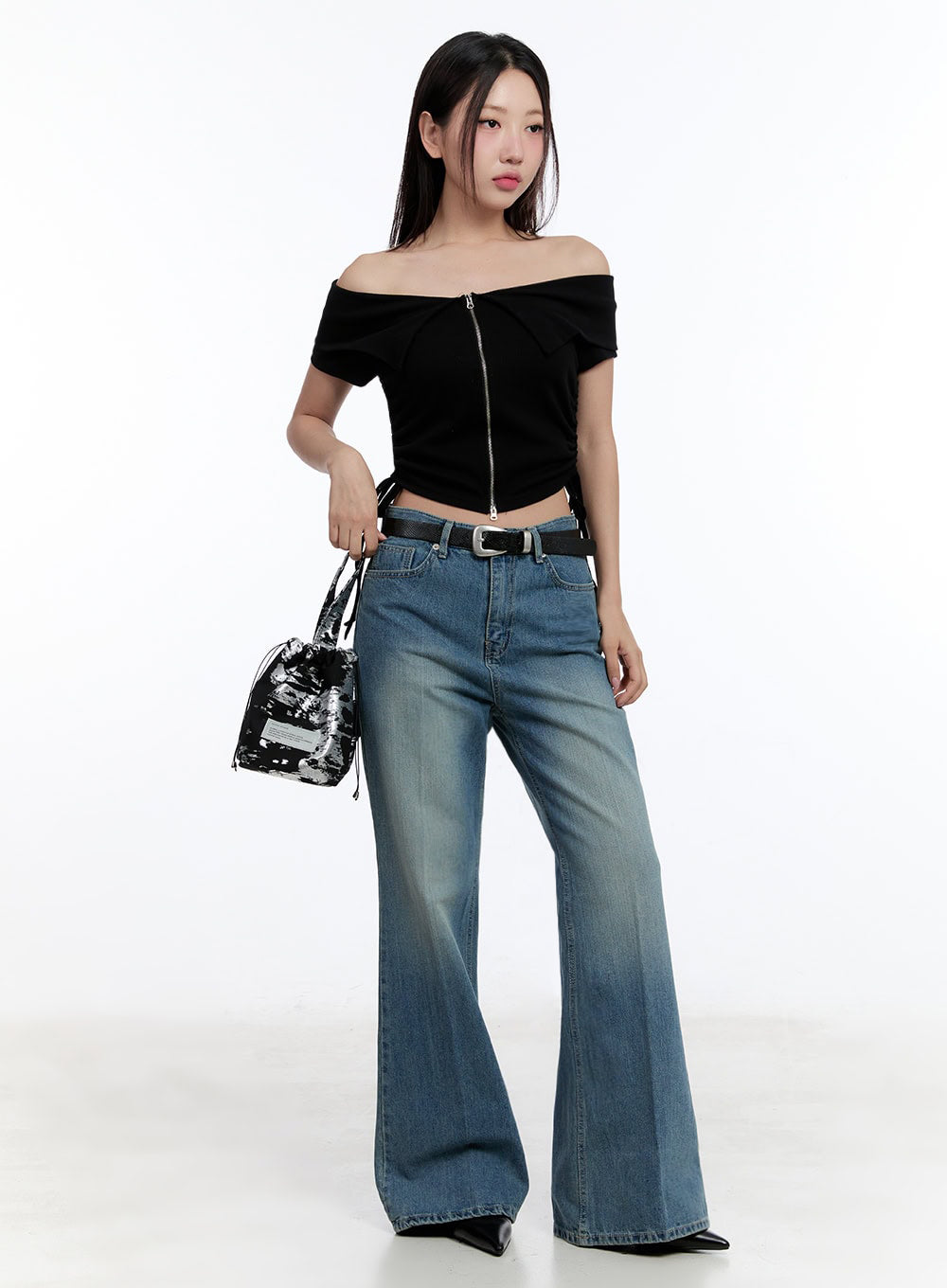 Stylish Aliya Washed Bootcut Jeans for Women - Comfortable Stretch Denim Pants IU503 - Perfect for Casual Wear, Office & Date Nights