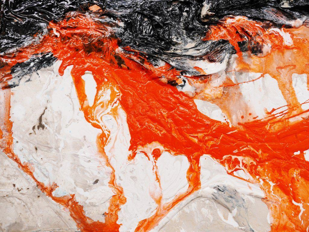 Blue and Orange Abstract Painting - 240cm x 100cm Large Modern Canvas Art for Living Room, Bedroom, or Office Wall Decor