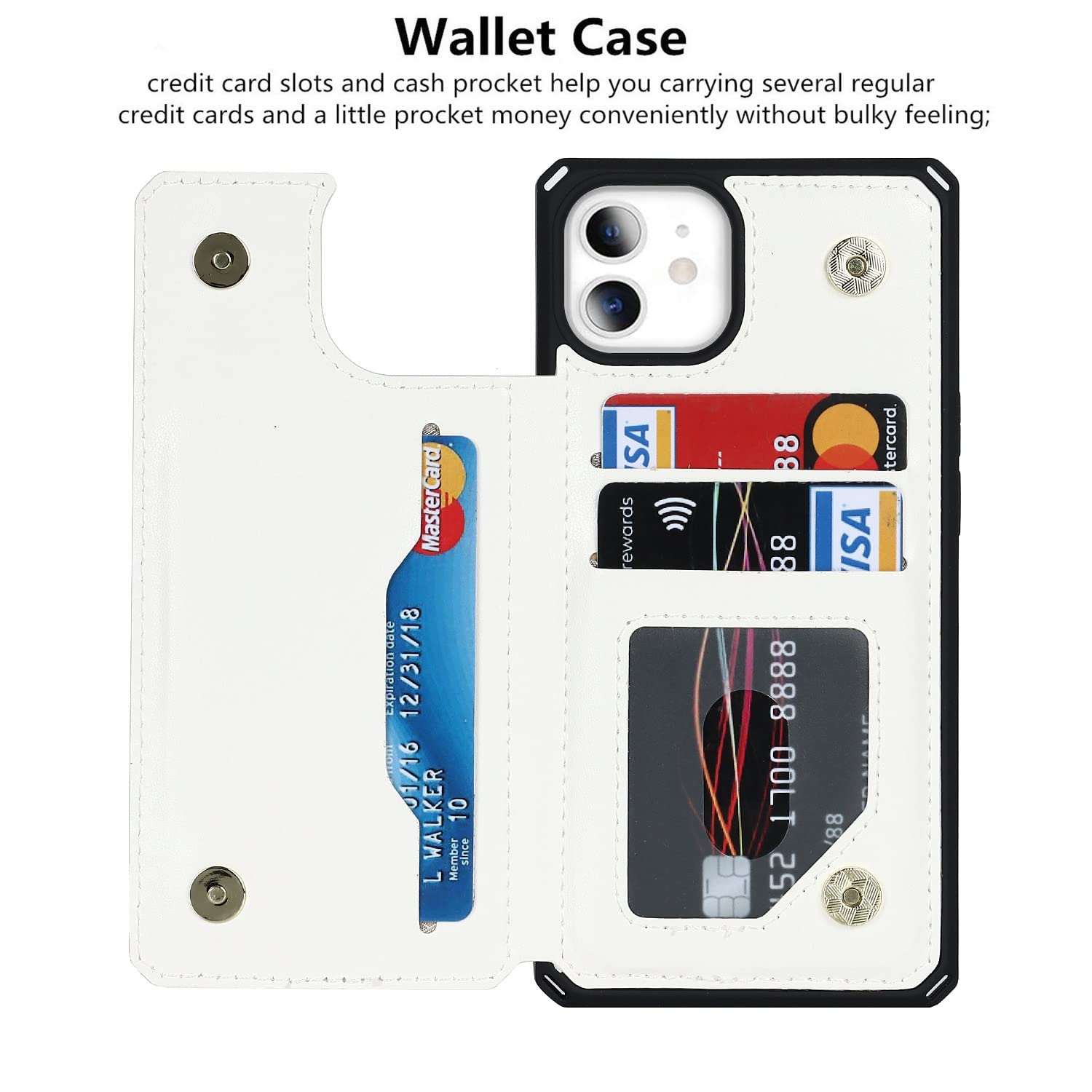 Premium PU Leather iPhone 11 Wallet Case with RFID Blocking Card Slots, Kickstand & Wrist Strap | Slim Protective Cover with Card Holder for iPhone 11 6.1 Inch (Gray Leopard) - Perfect for Travel, Shopping & Everyday Convenience