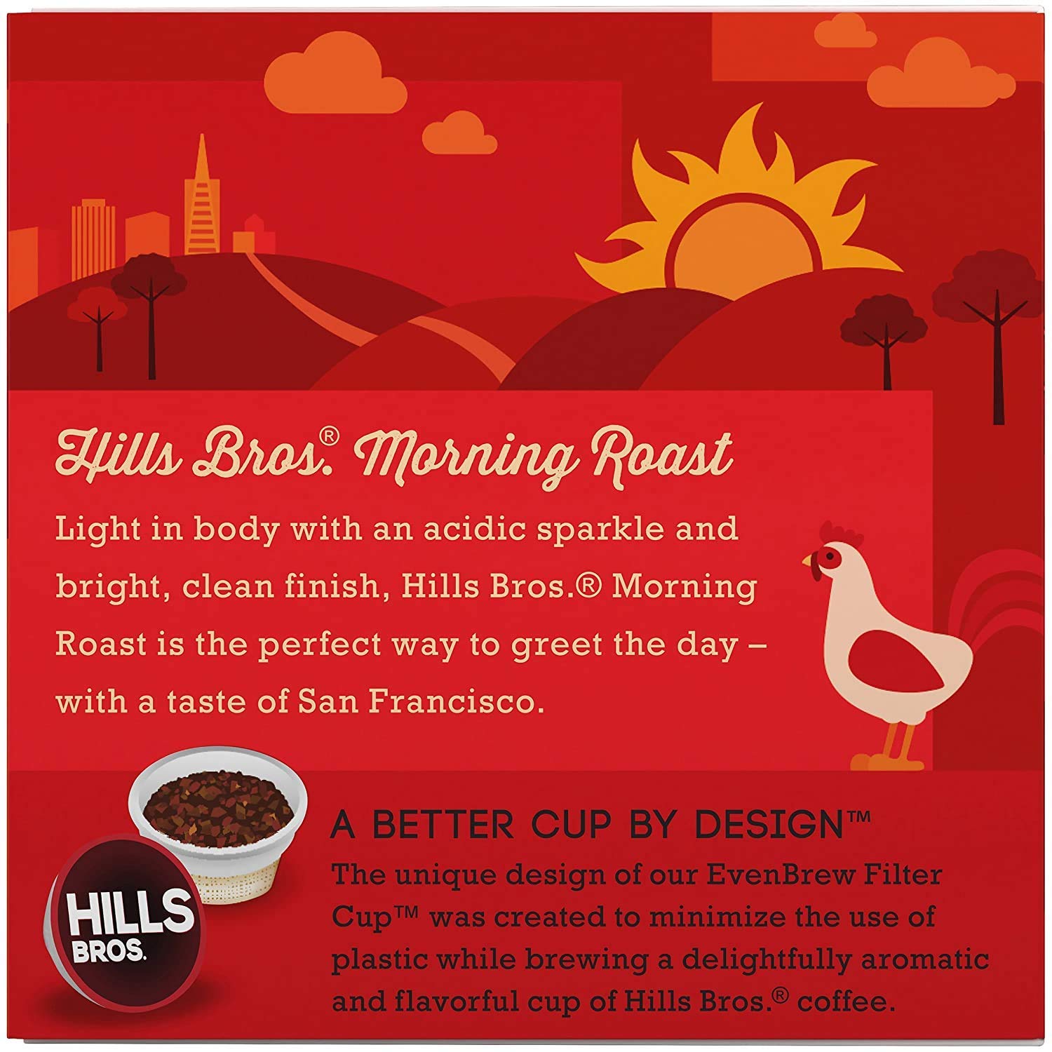 Hills Bros Light Roast Coffee Pods, 12 Count - Keurig Compatible for Morning Brew