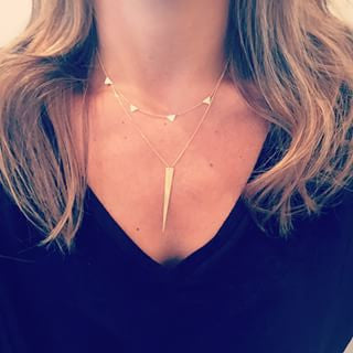 14K Gold Mini Triangle Station Necklace - Dainty Layering Chain for Women, Perfect for Everyday Wear & Gift Giving