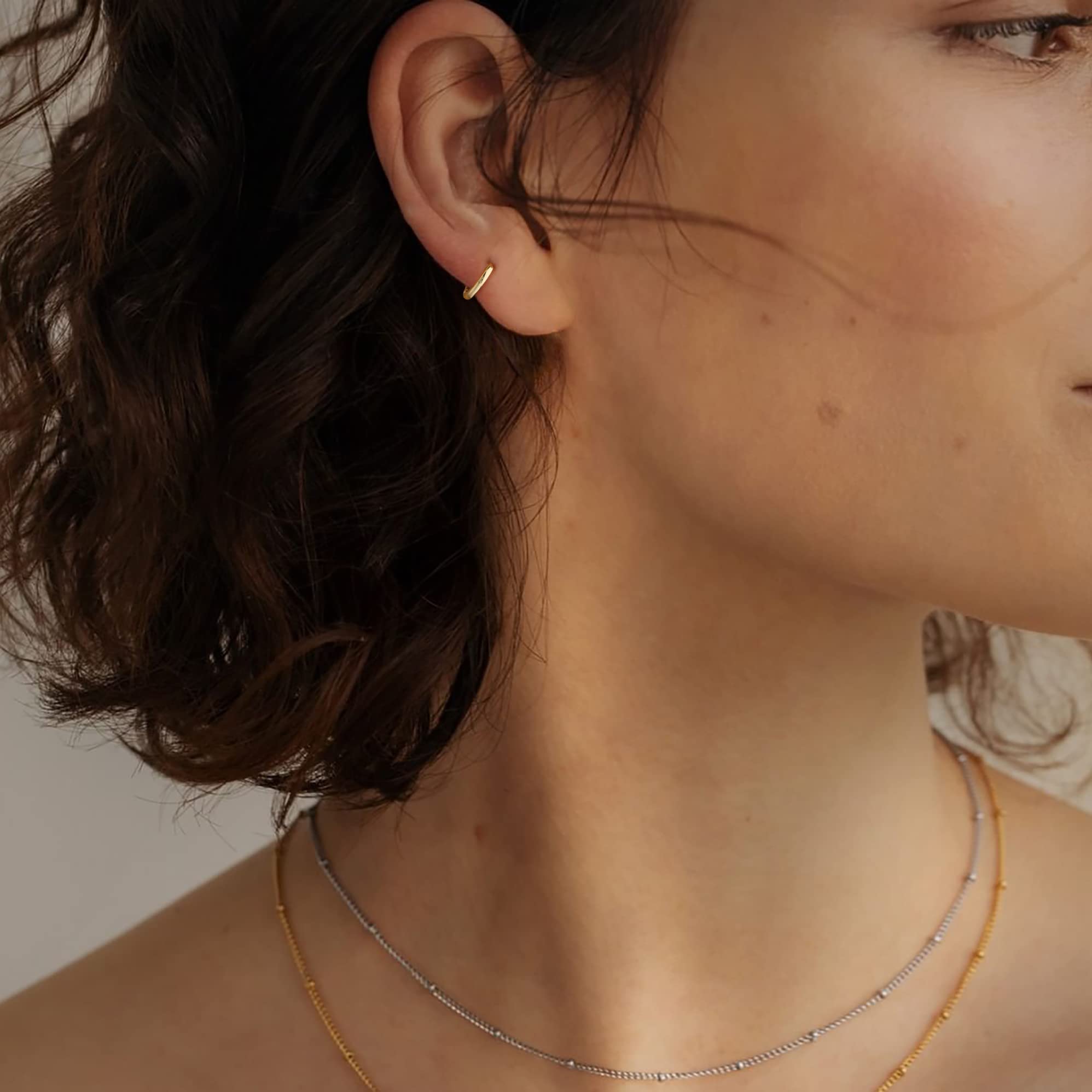 3 Pairs 14K Gold Plated Hoop Earrings Set - Dainty Small Huggie, Cartilage & Dangle Earrings for Women | Hypoallergenic Trendy Jewelry | Perfect Gift for Her, Everyday Wear & Special Occasions