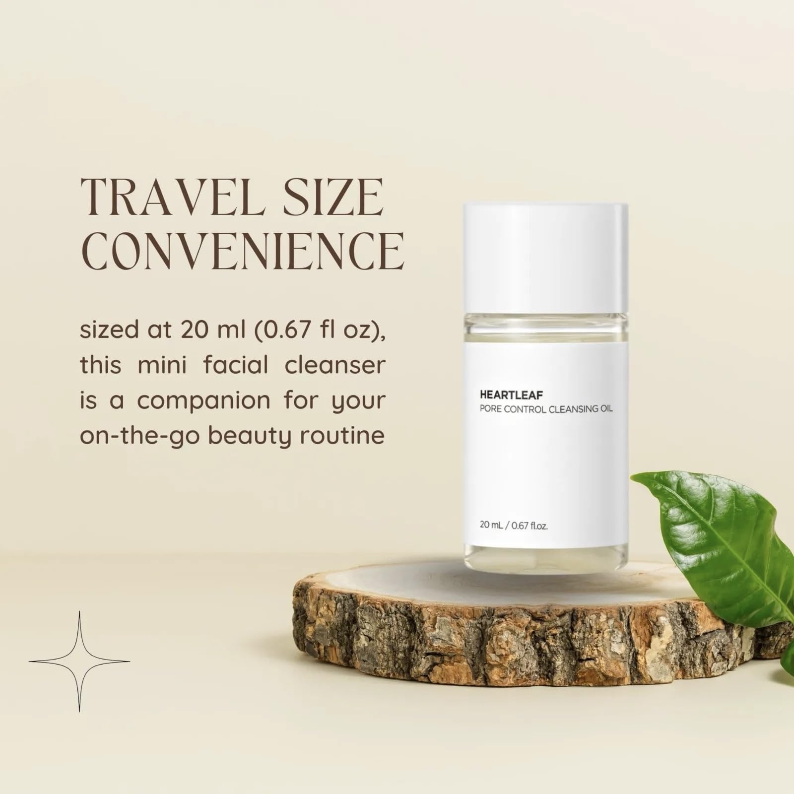Heartleaf Pore Control Cleansing Oil - Korean Facial Cleanser for Blackhead Removal & Makeup Removal - Travel Size (20ml/0.67oz) - Ideal for Daily Skincare Routine & On-the-Go Use
