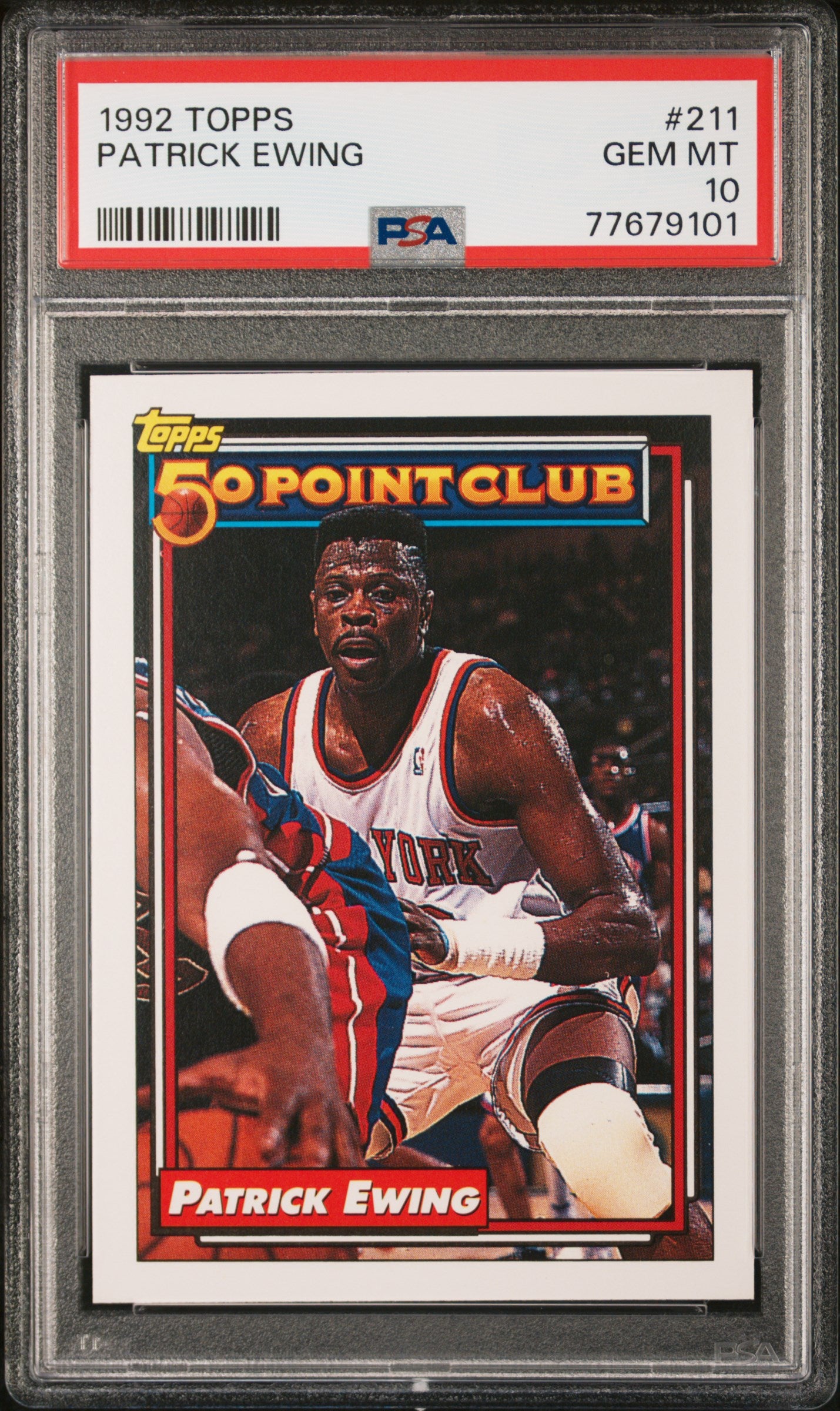 1992 Topps Patrick Ewing #211 PSA 10 Graded Basketball Card - Perfect for Collectors & Sports Memorabilia Enthusiasts - Ideal for Display, Investment & Gifting