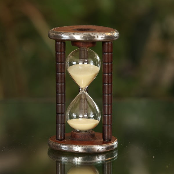30 Minute Antique Wooden Sand Timer - Classic Yellow or White Sand for Kitchen, Classroom, Board Games & Meditation (2 Pack)