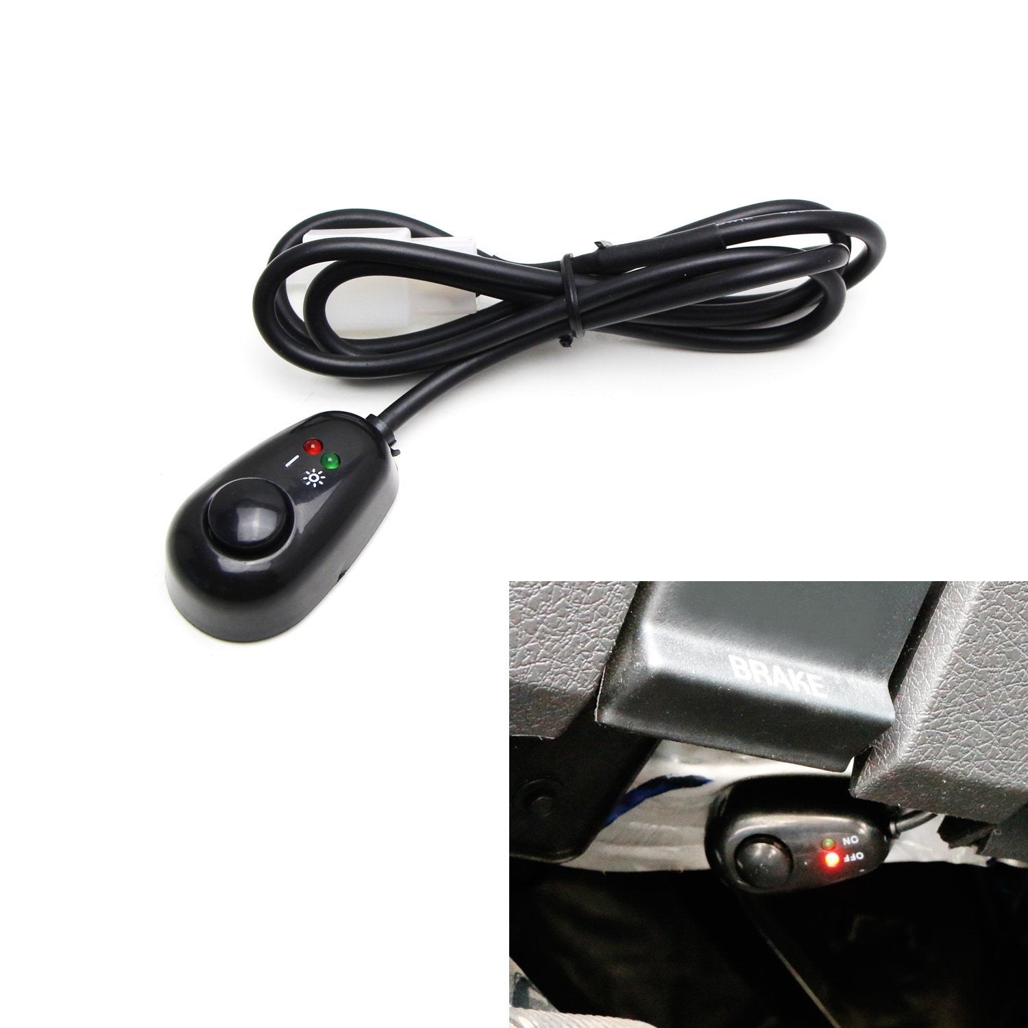 12V Water Drop Shape Push Button Switch with Red/Green LED Indicator Lights - Perfect for Car Dashboard, Marine, and DIY Electronics Projects