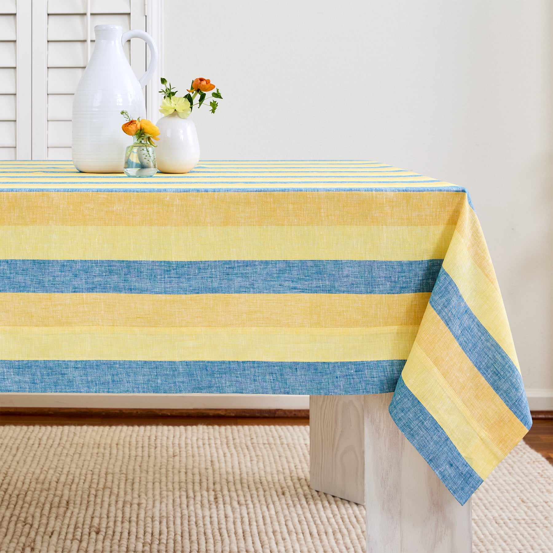 Aqua and White Cabana Stripe