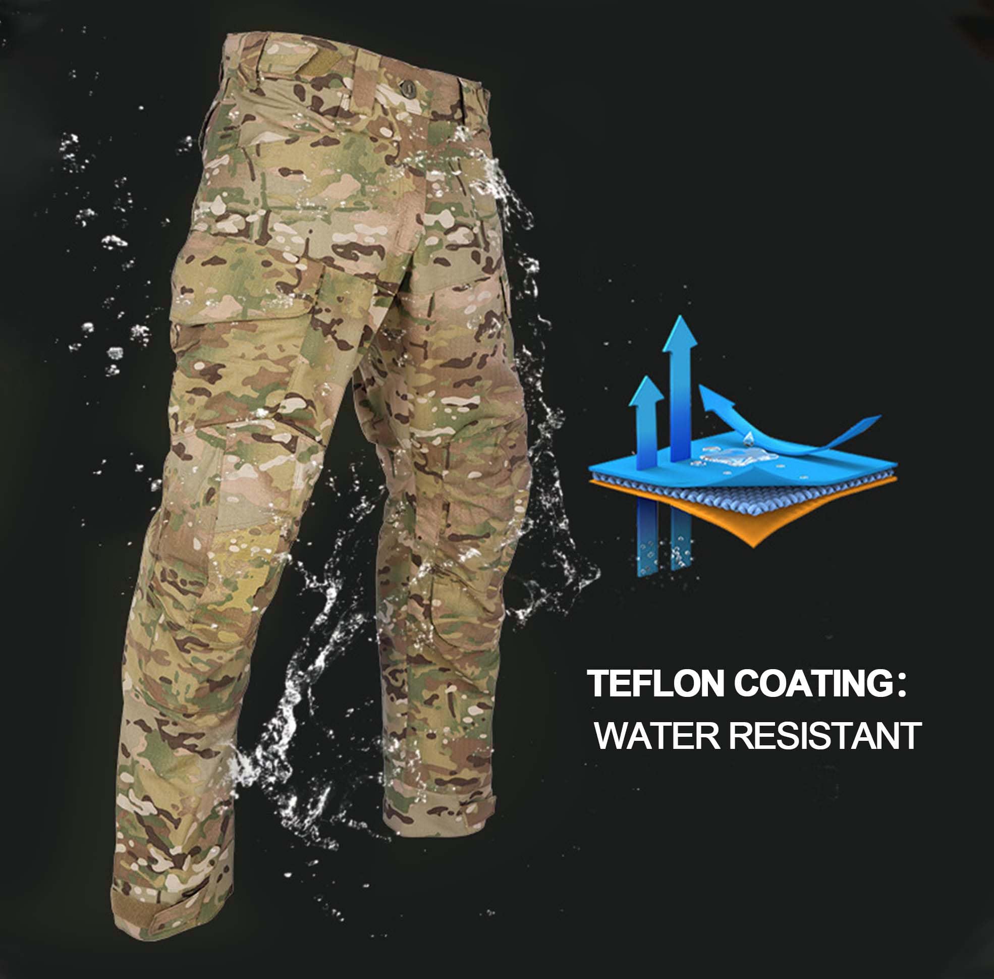OCANXUE Men's Tactical Cargo Pants - Waterproof Camo Combat Pants for Hiking, Hunting, Paintball & Airsoft - Durable Outdoor Work Pants with Multiple Pockets - Perfect for Military, Tactical Training & Outdoor Adventures