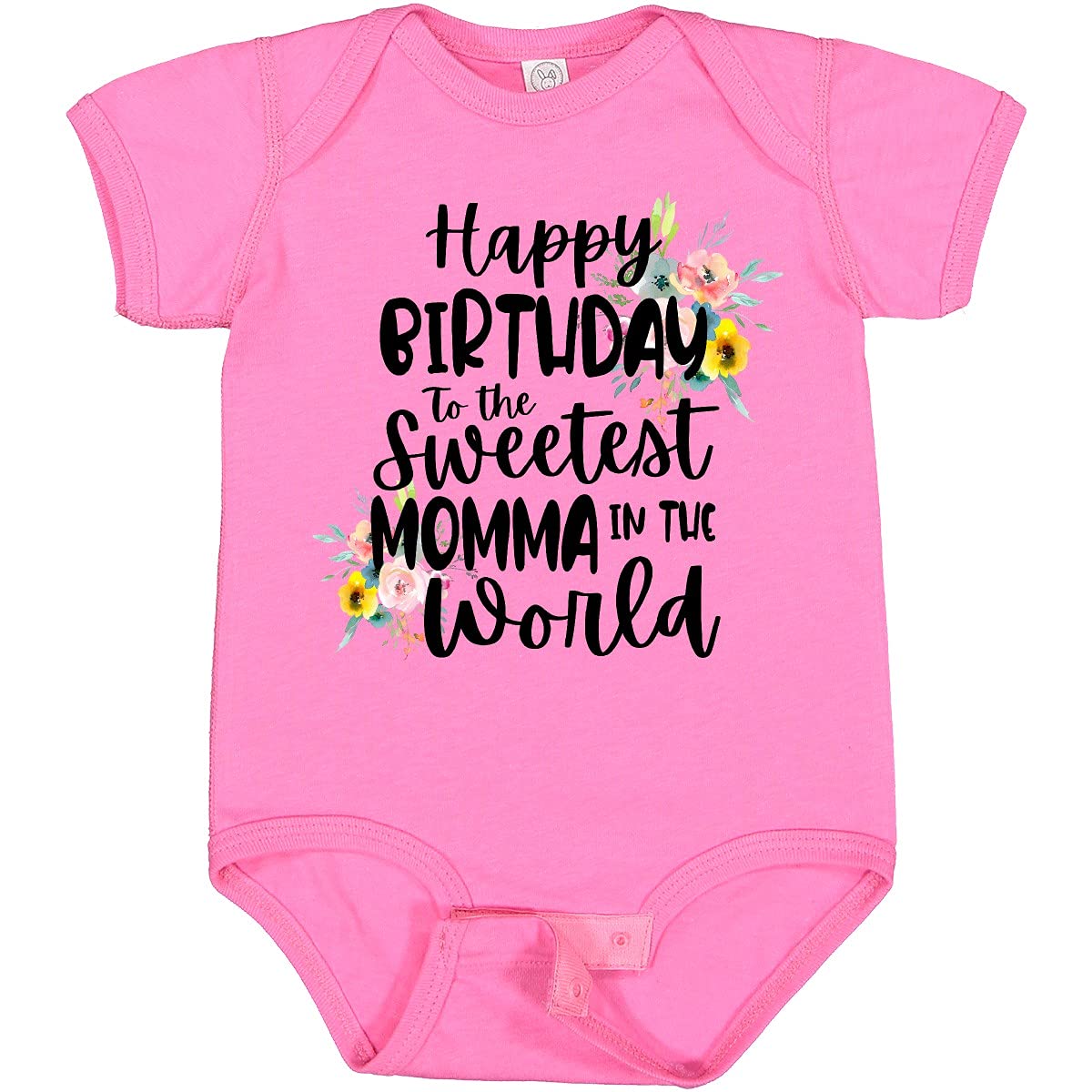 Inktastic Happy Birthday to The Sweetest Momma in The World Baby Bodysuit - Cute Infant Onesie for Birthday Celebrations & Photo Shoots